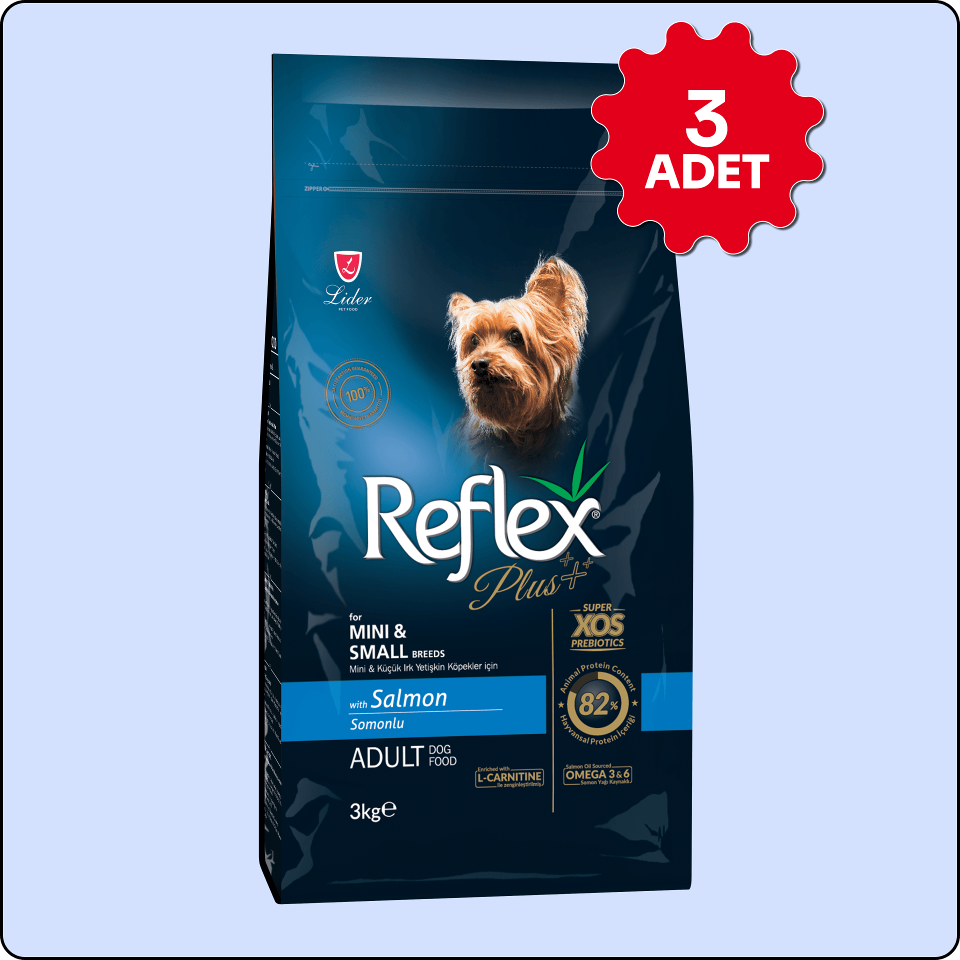 Reflex Plus Somonlu Küçük Irk Yetişkin Köpek Maması 3 kg 3 Adet
