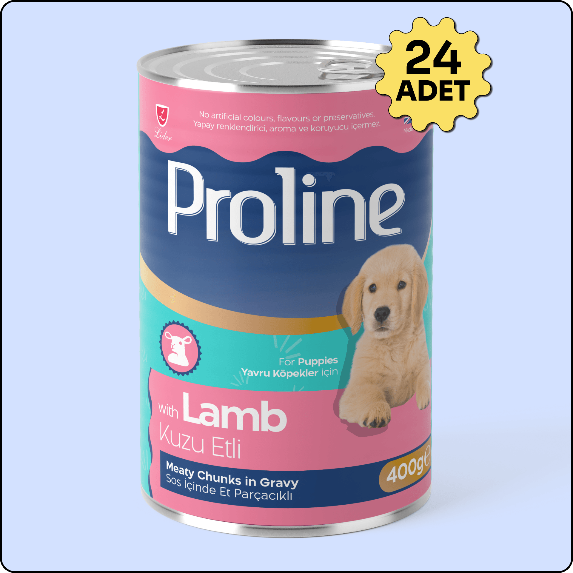 Proline Sos İçinde Parça Kuzu Etli Yavru Köpek Konservesi 400 gr 24 Adet 