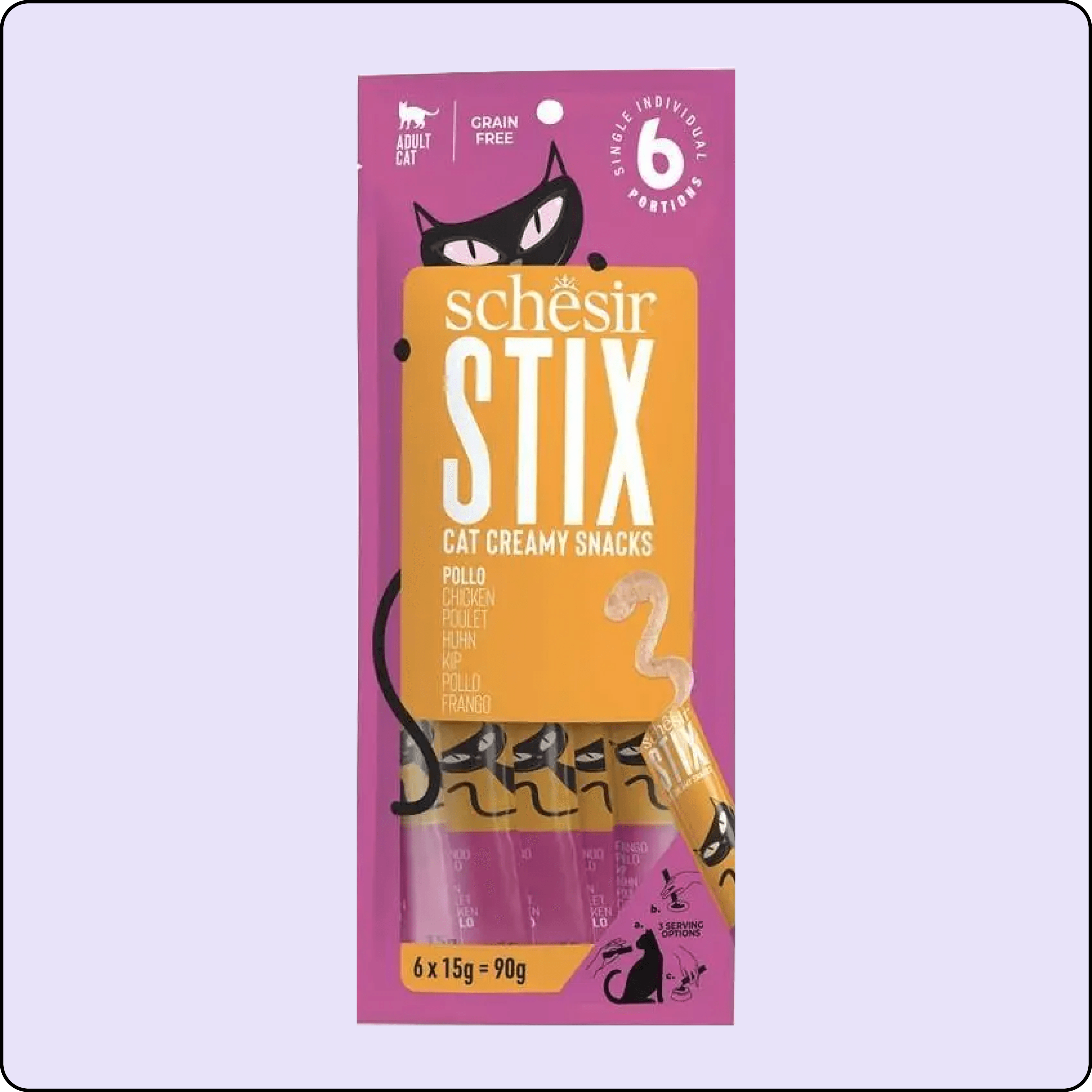 Schesir Stix Tavuklu Krema Kedi Ödülü 6 x 15 gr 