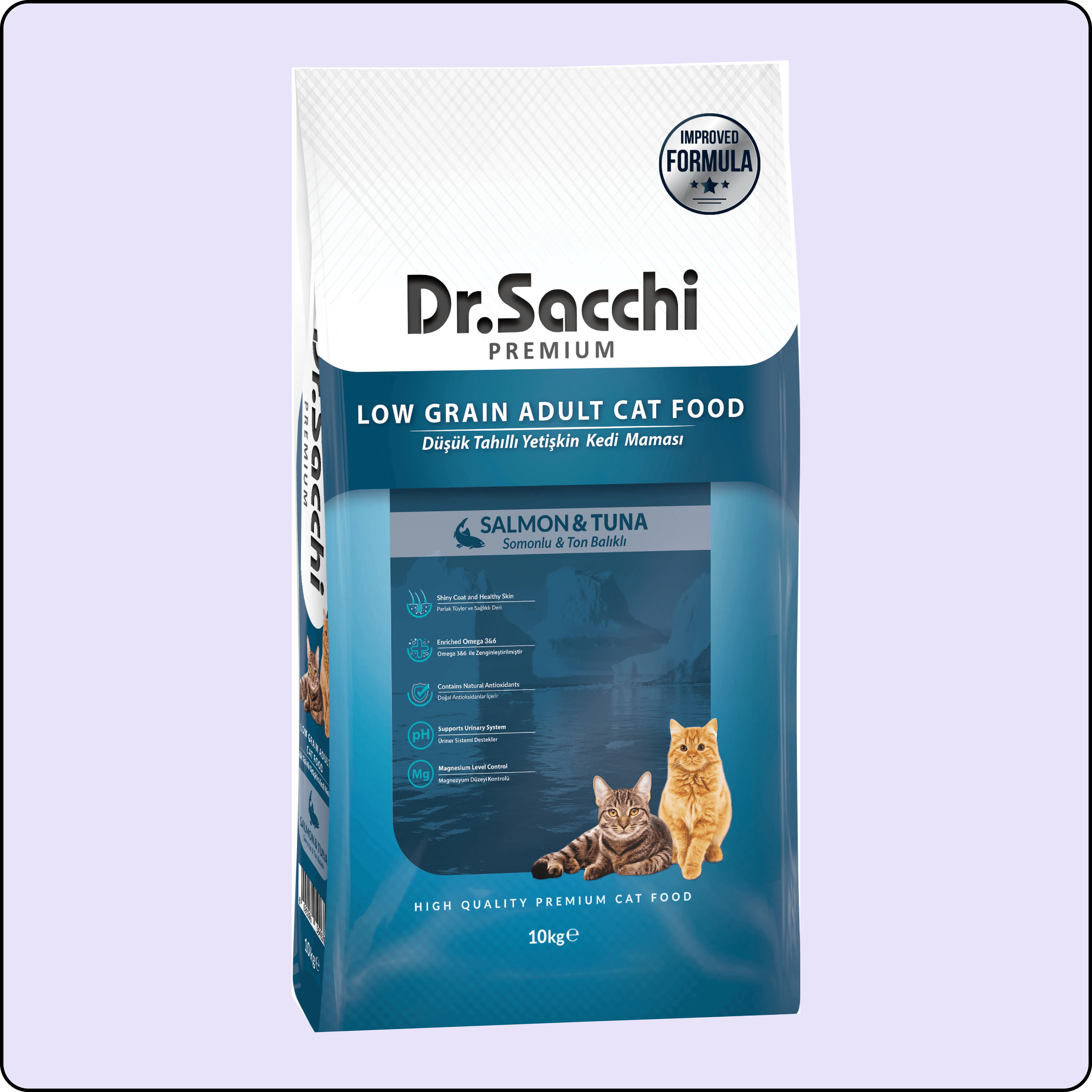 Dr.Sacchi Premium Somonlu ve Ton Balıklı Yetişkin Kedi Maması 10 kg