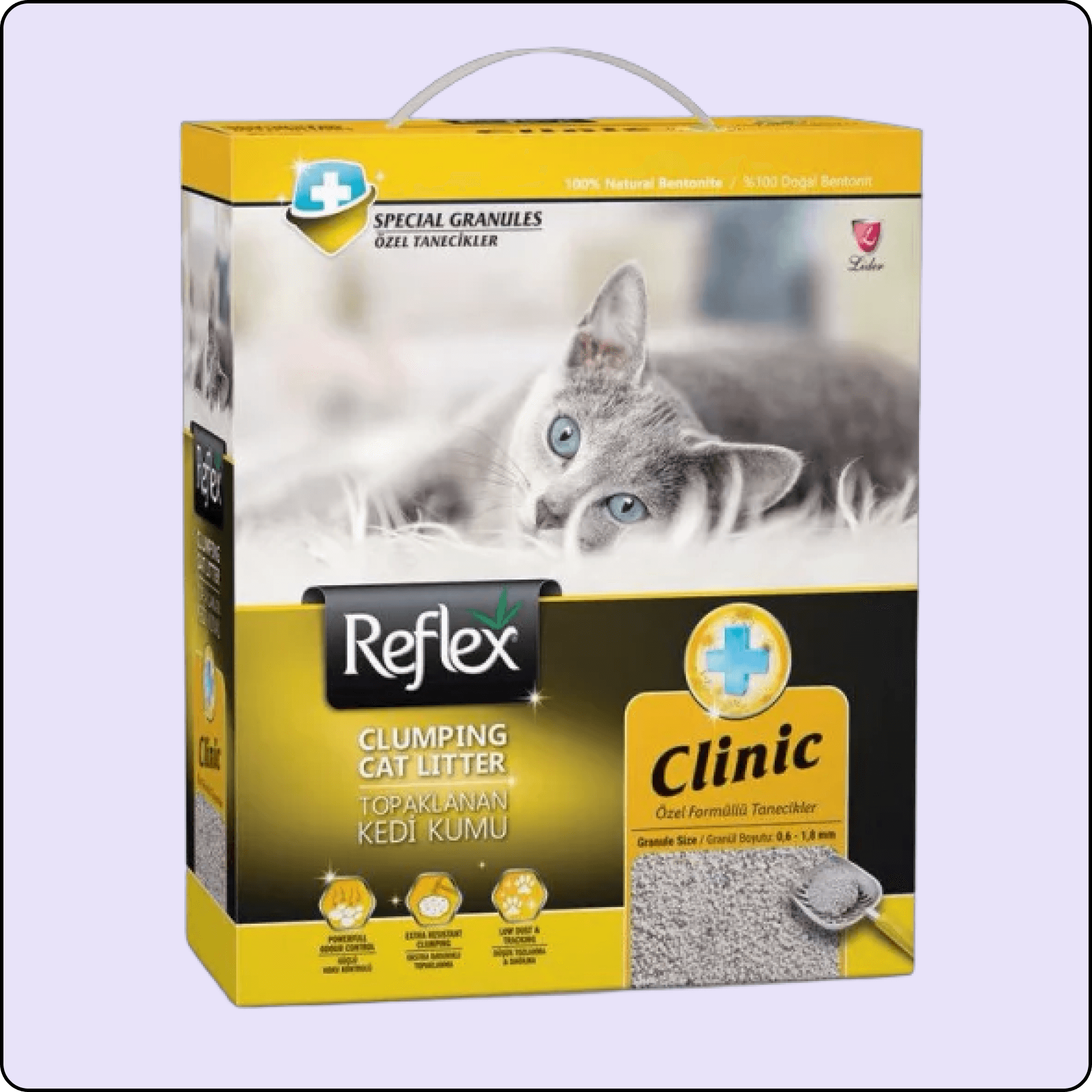 Reflex Clinic Özel Tanecik Formüllü Süper Hızlı Topaklanan Kedi Kumu 10 lt
