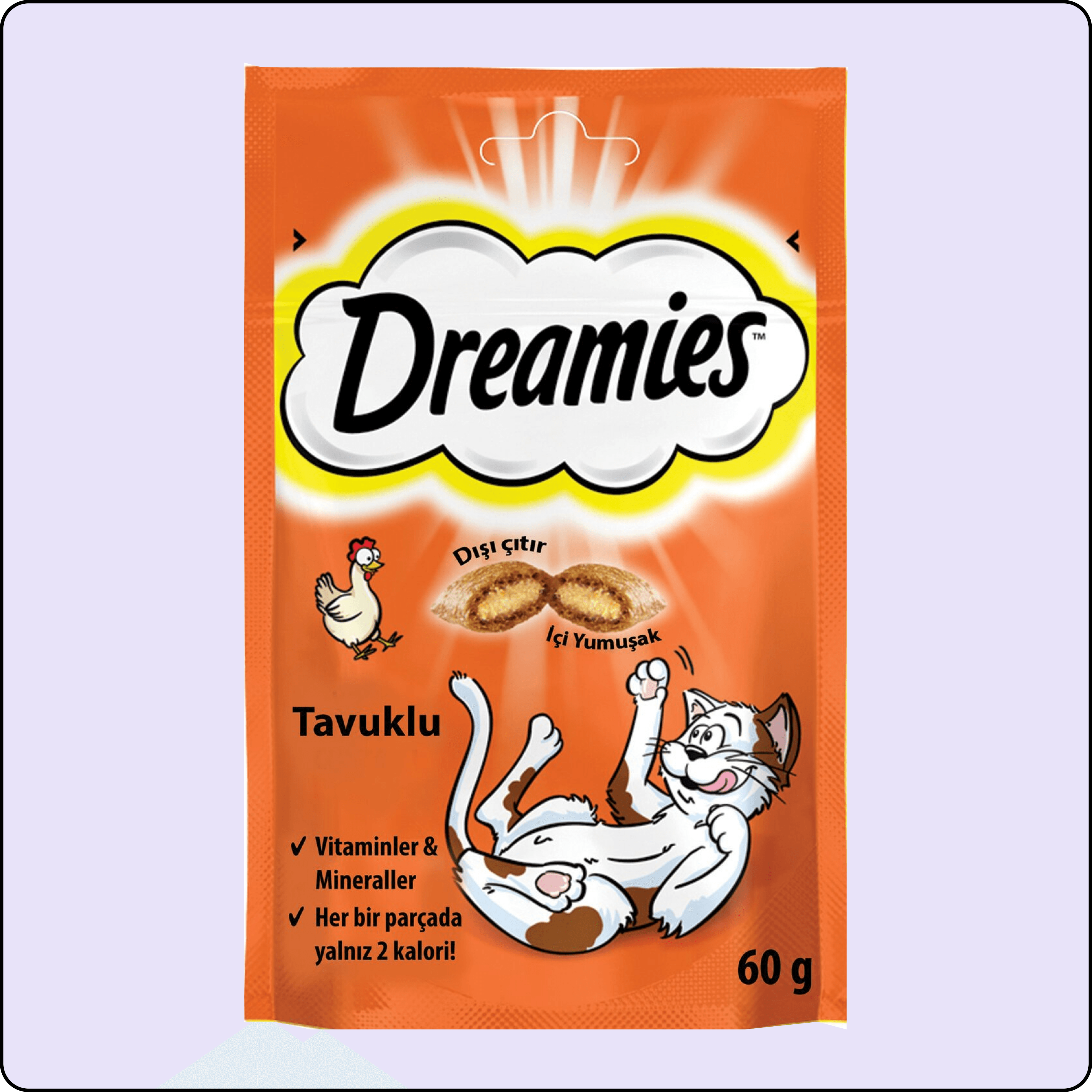 Dreamies İç Dolgulu Tavuklu Kedi Ödül Bisküvisi 60 gr