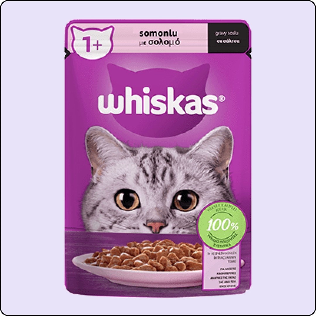 Whiskas Pouch Sos İçinde Somonlu Yetişkin Kedi Konservesi 85 gr 28 Adet