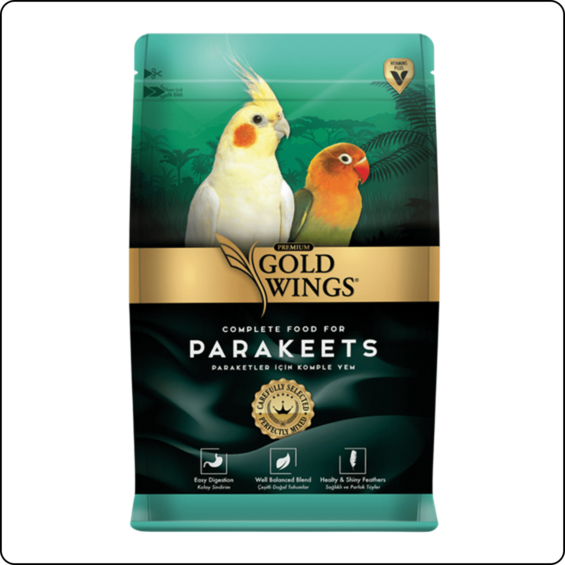 Gold Wings Premium Paraket Kuş Yemi 1 kg