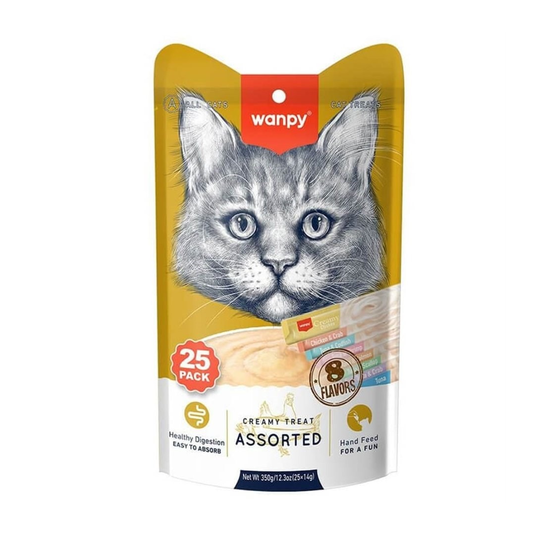 Wanpy Karışık Sıvı Kedi Ödülü 14 gr 25'li 24 adet