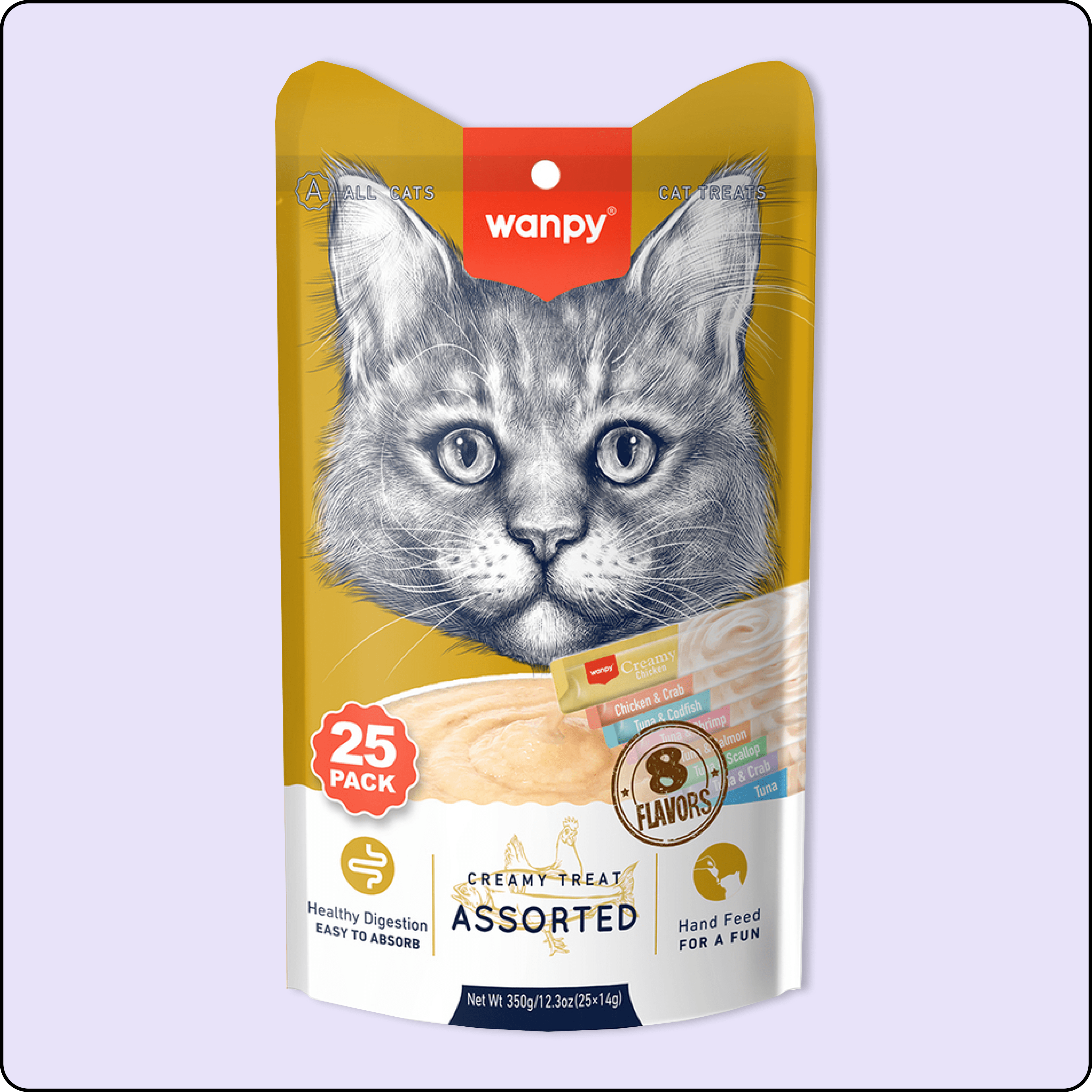 Wanpy Karışık Sıvı Kedi Ödülü 14 gr 25'li