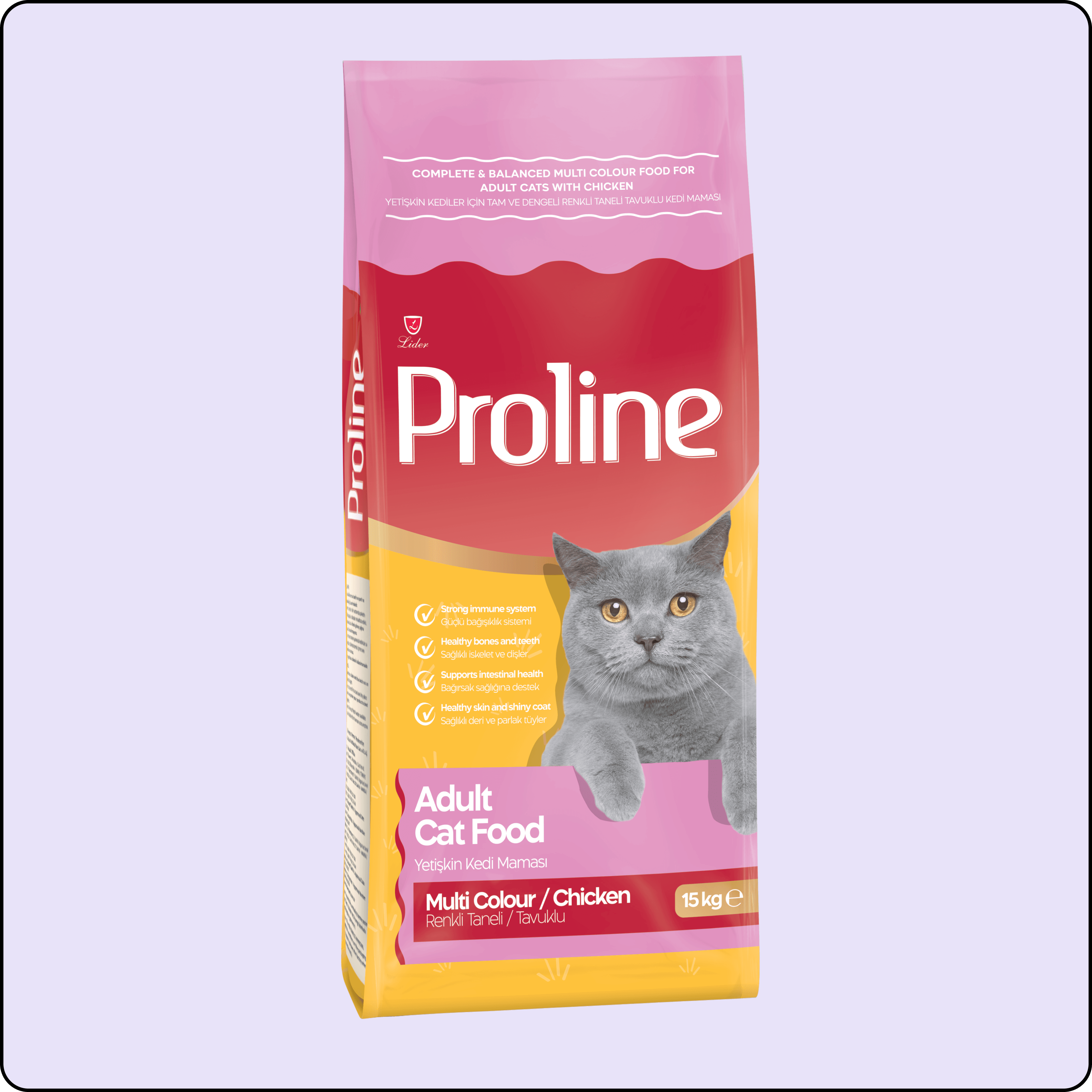 Proline Multi Color Tavuk Etli Yetişkin Kedi Maması 15 kg