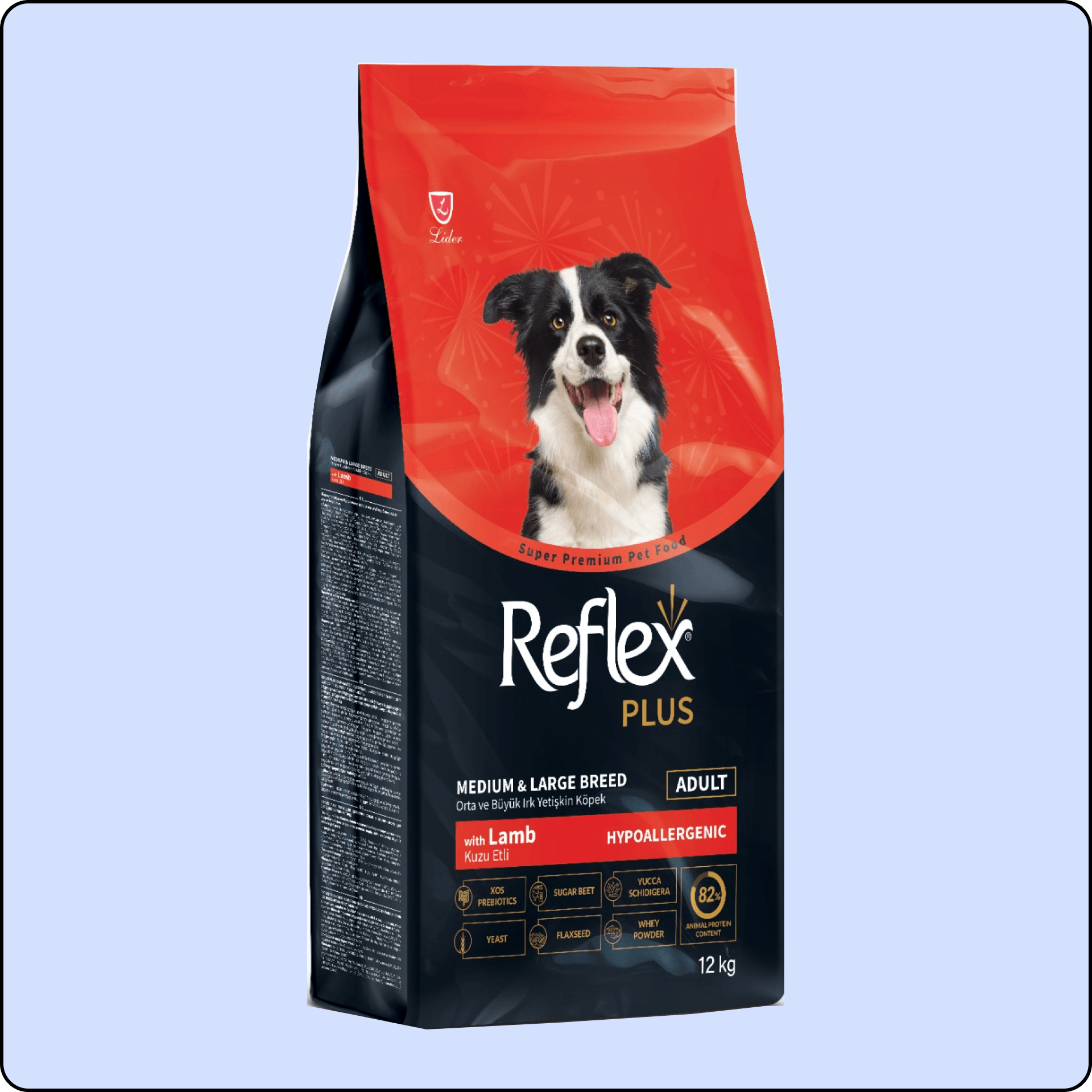 Reflex Plus Kuzu Etli Orta Ve Büyük Irk Yetişkin Köpek Maması 12 kg