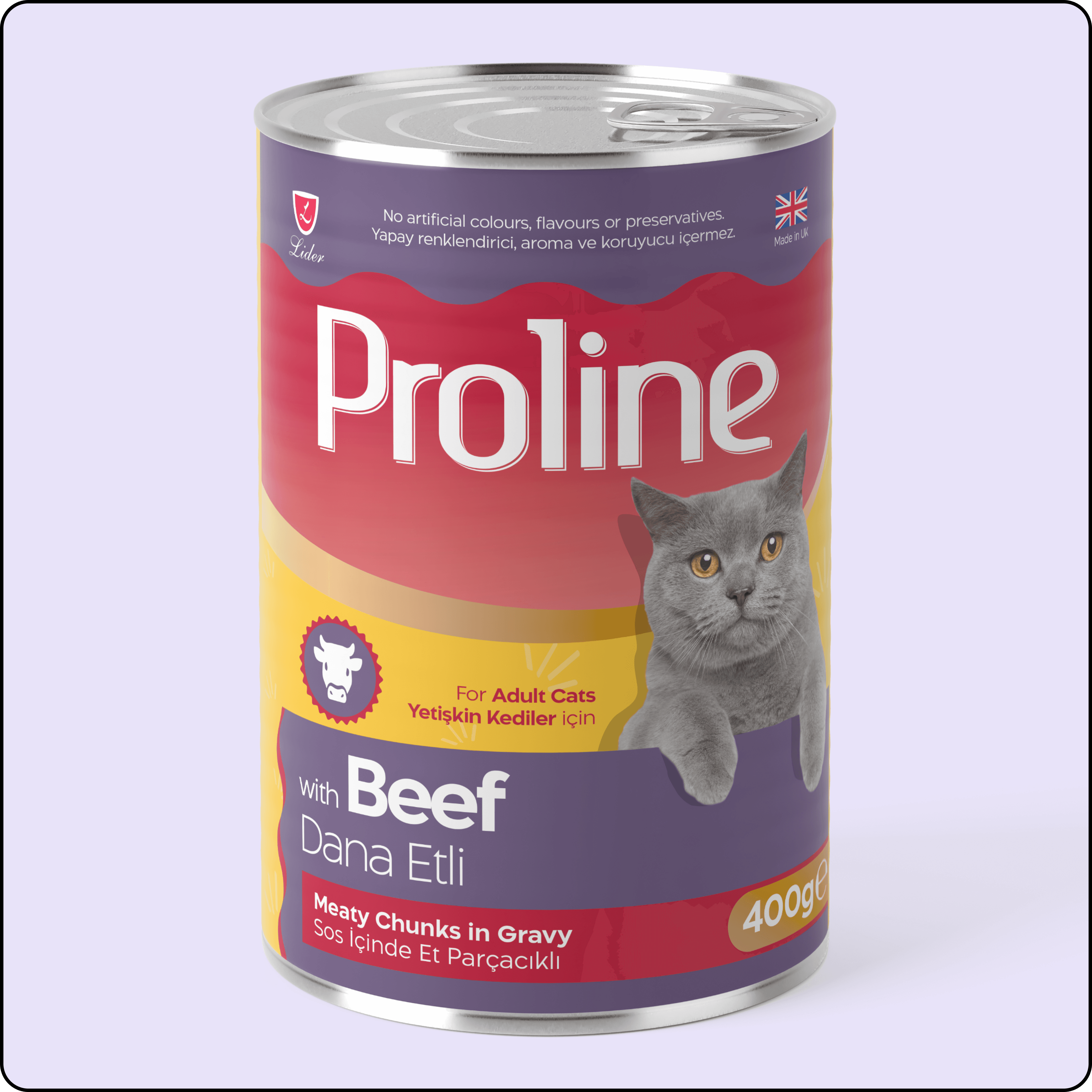 Proline Sos İçinde Parça Dana Etli Yetişkin Kedi Konservesi 400gr