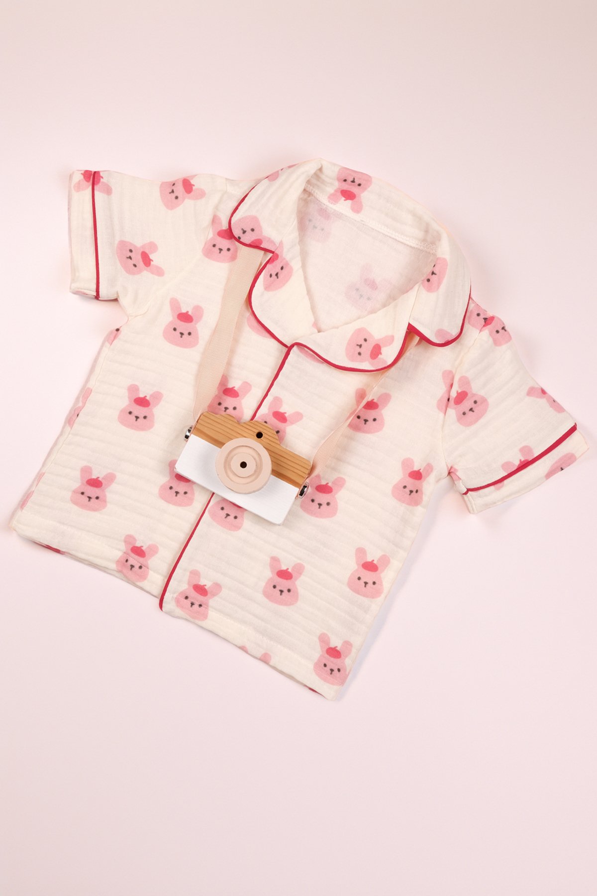 Çoçuk Alt Üst Şortlu Müslin Takım Pijama - Cute Bunny | Yeni Sezon