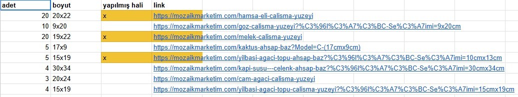 71parça ahşap baz (4495) + 3 adet bitmiş baz çalışması (1000tl)