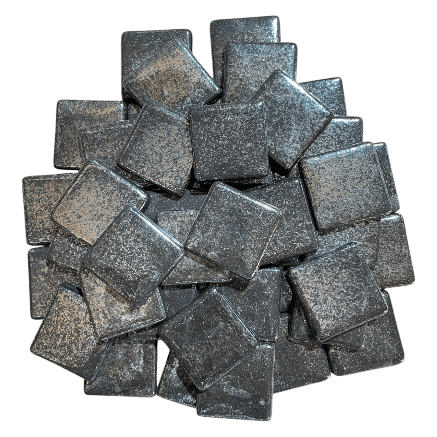 BİTİRİYORUZ! Cam Mozaik 1 kg - Yansılamalı Siyah (40x40mm 6 mm kalınlık)