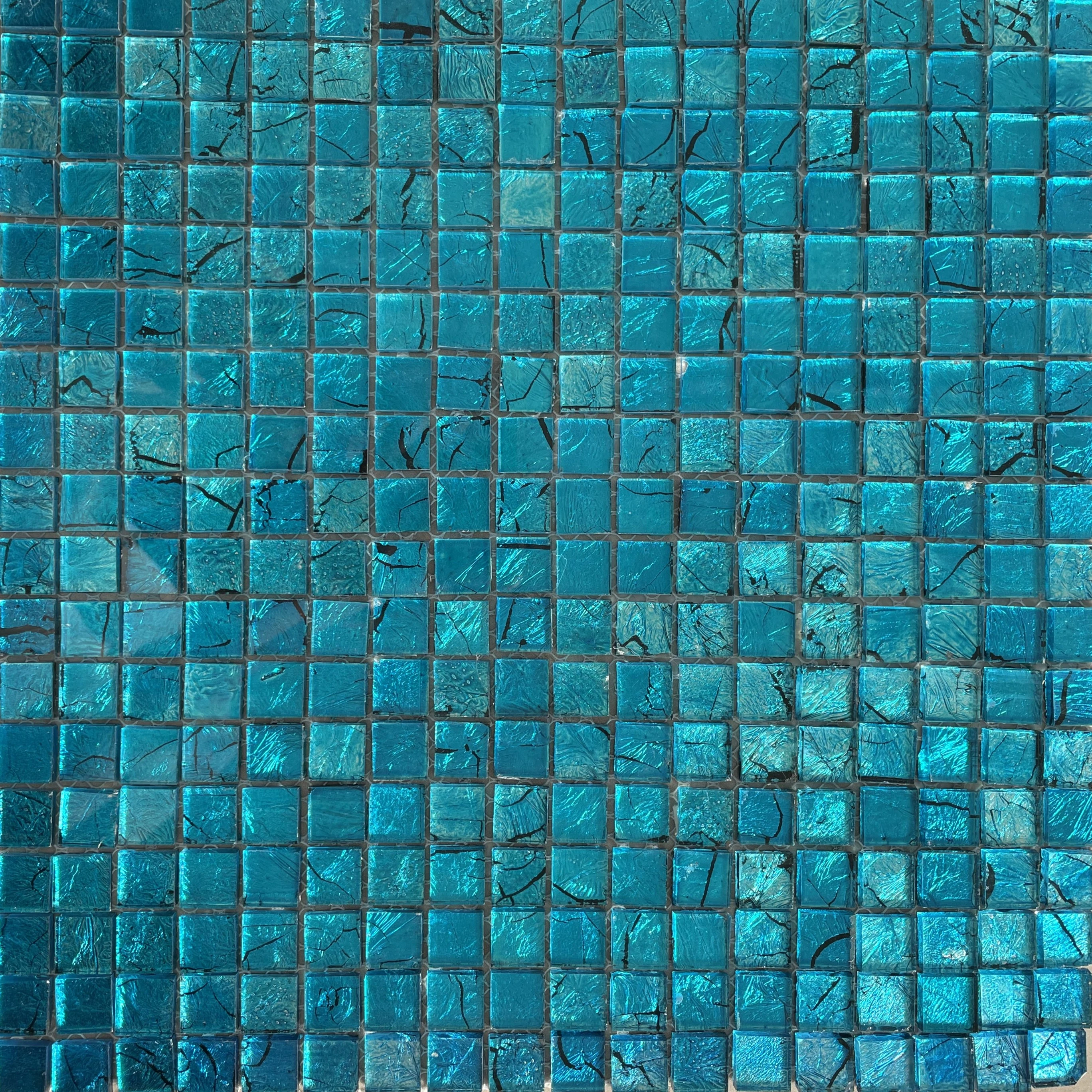 File Kristal Cam Mozaik (30x30cm) - Mavi