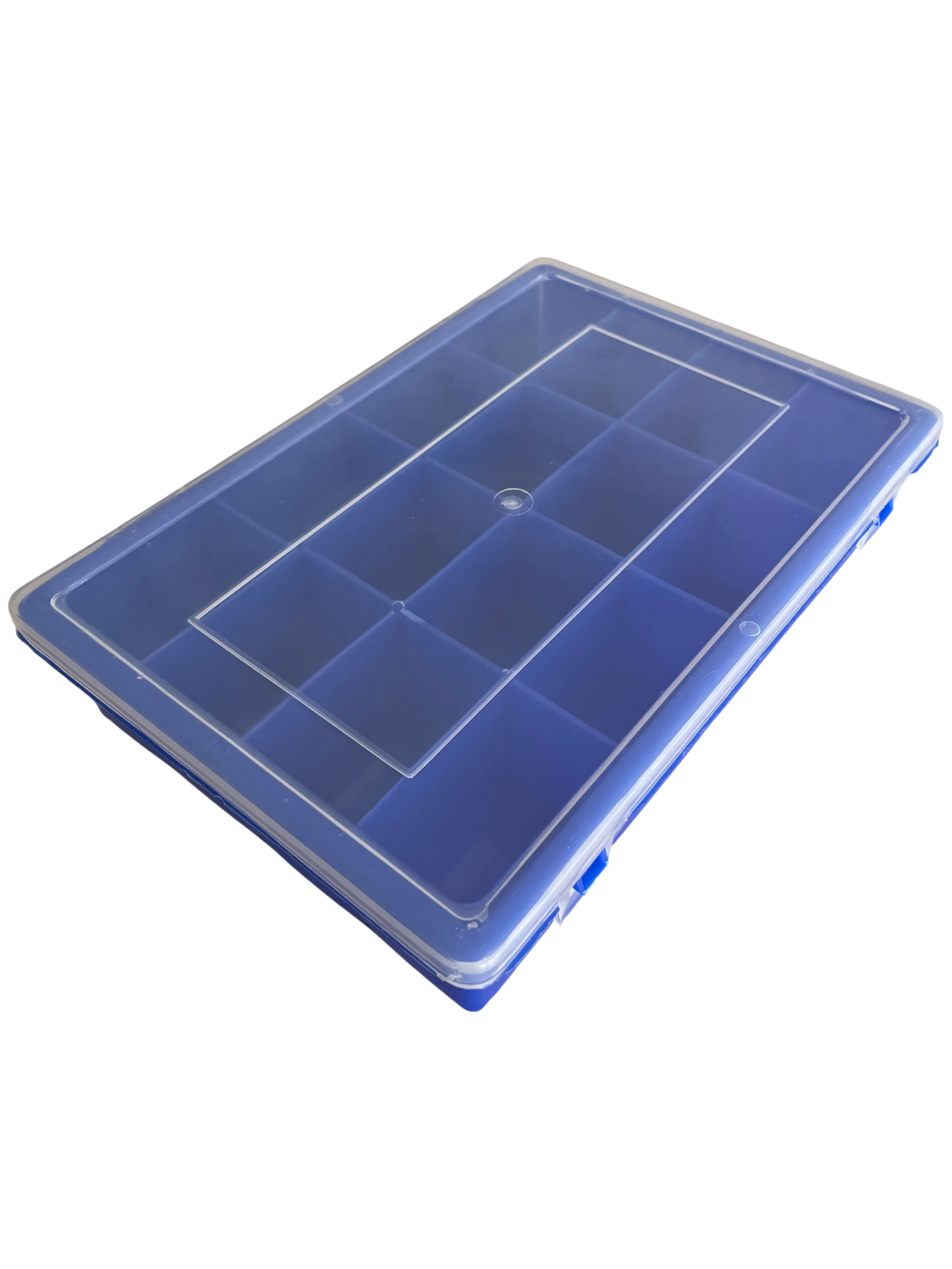 Bölmeli Plastik Organizer - Mavi 16 Bölmeli (170X240X55)
