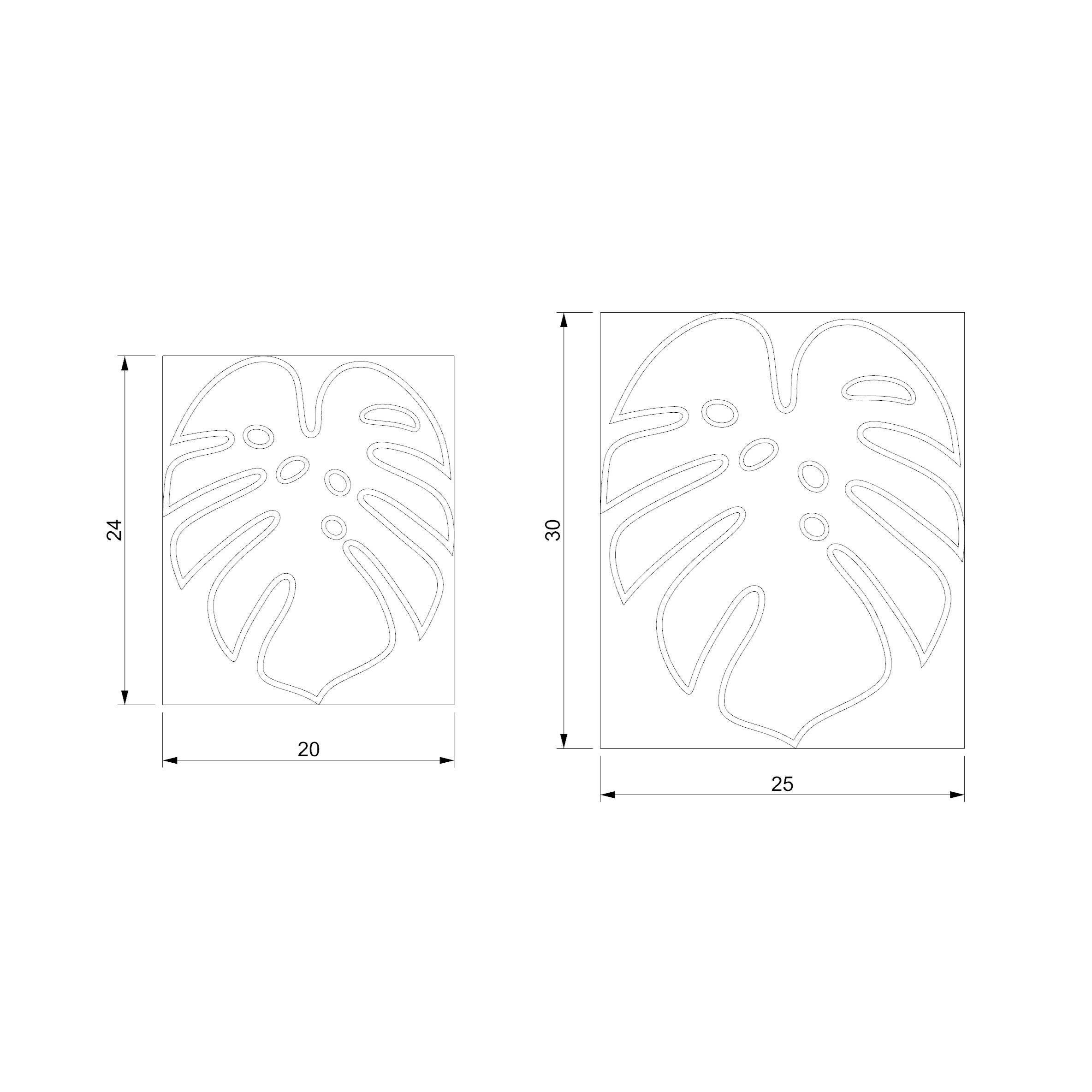 Monstera Yaprağı Ahşap Baz model2