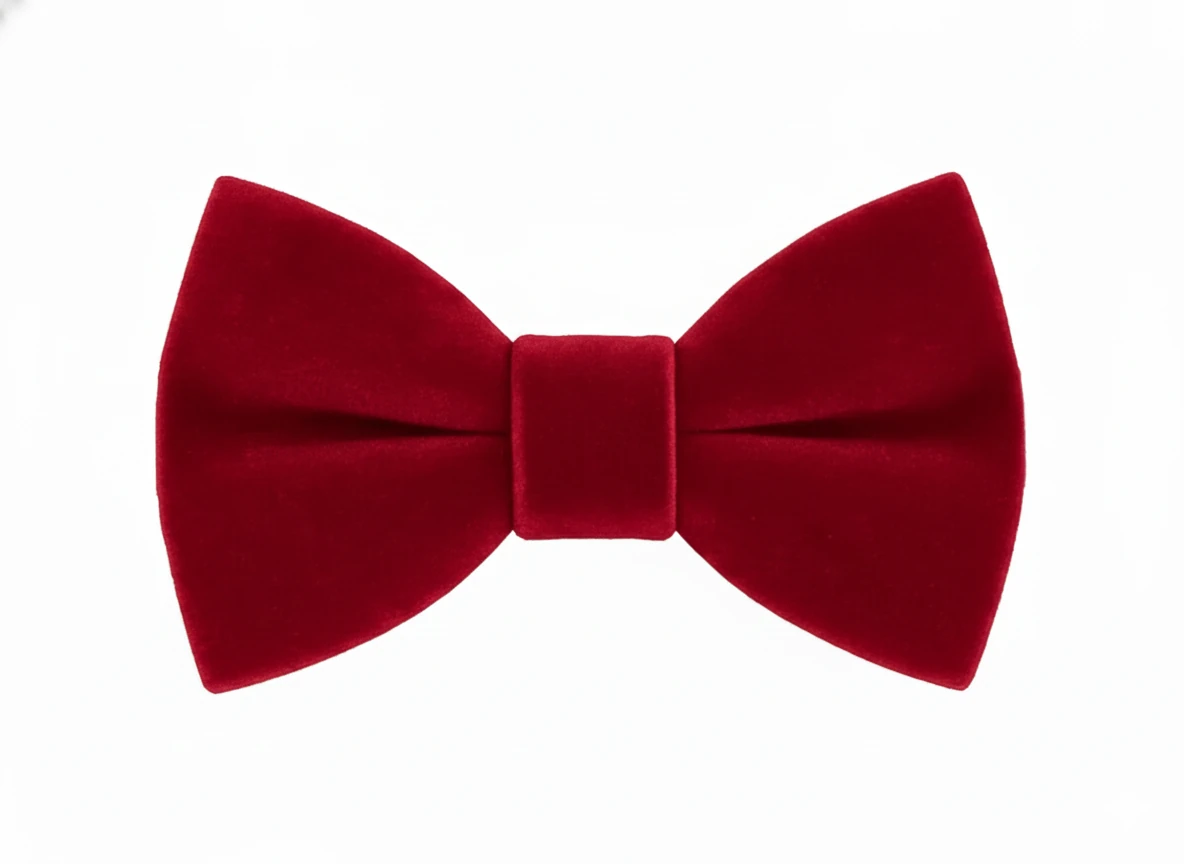 Erkek Çocuk Kadife Papyon Mendil Seti Tek Ebat -3-12 Yaş - bordo.