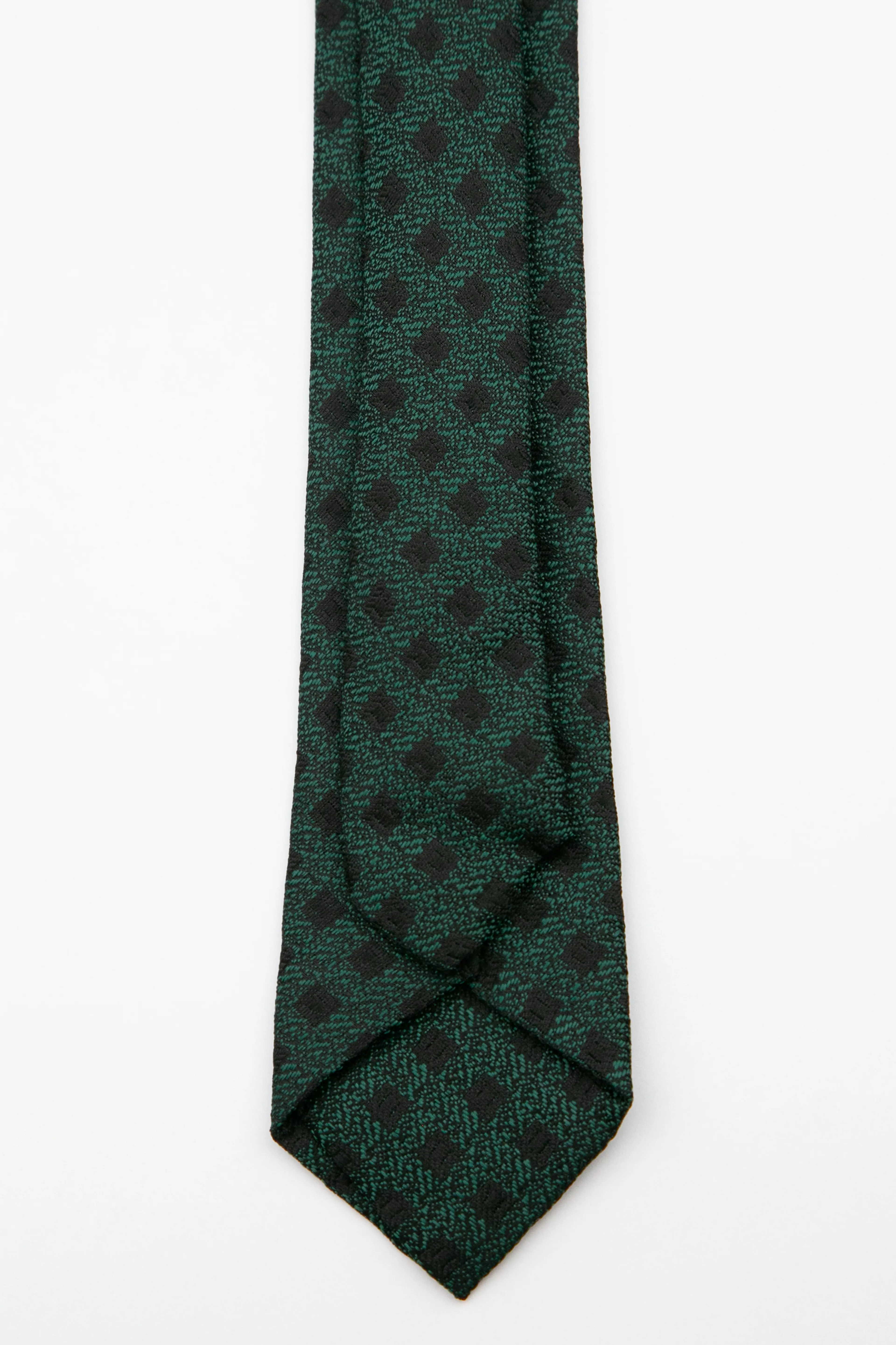 Erkek Çocuk İçin Kare Desenli Klasik Kravat ve Mendil Seti  2-13 Yaş- 5cmx110cm - Yeşil