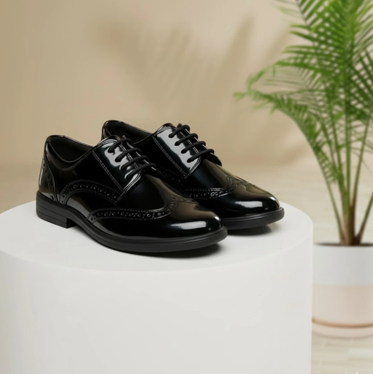 Erkek Çocuk Berlin Parlak Rugan Brogue Detaylı Bağcıklı Klasik Ayakkabı