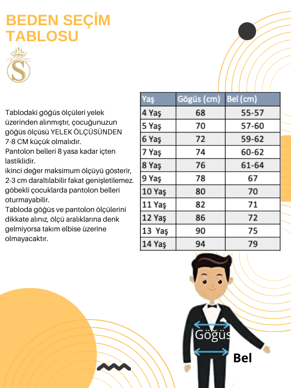 Erkek Çocuk Klasik 3 Parça Ekose Gri Takım Elbise