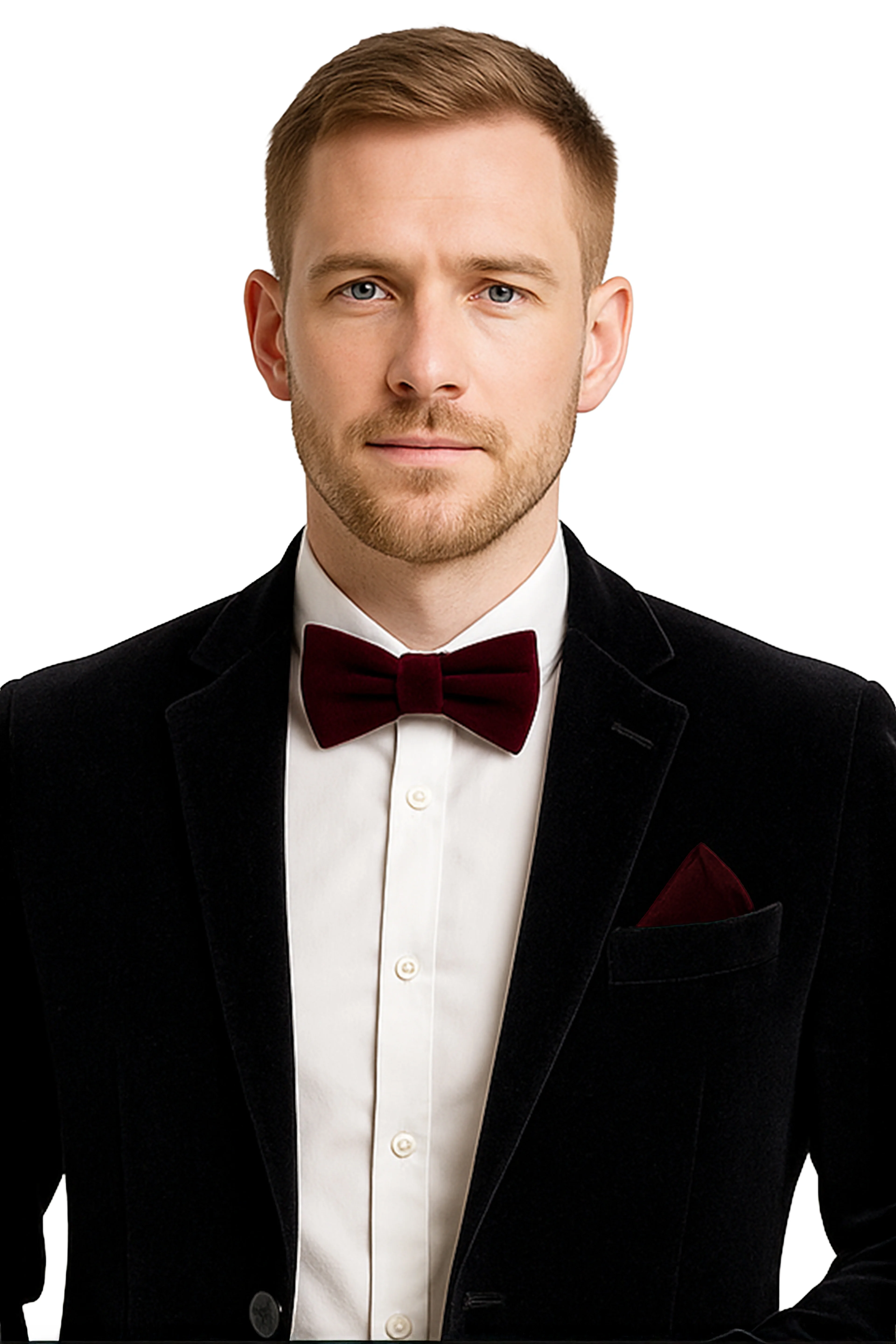 Erkek Kadife Papyon ve Mendil Seti 14 Yaş ve Üzeri