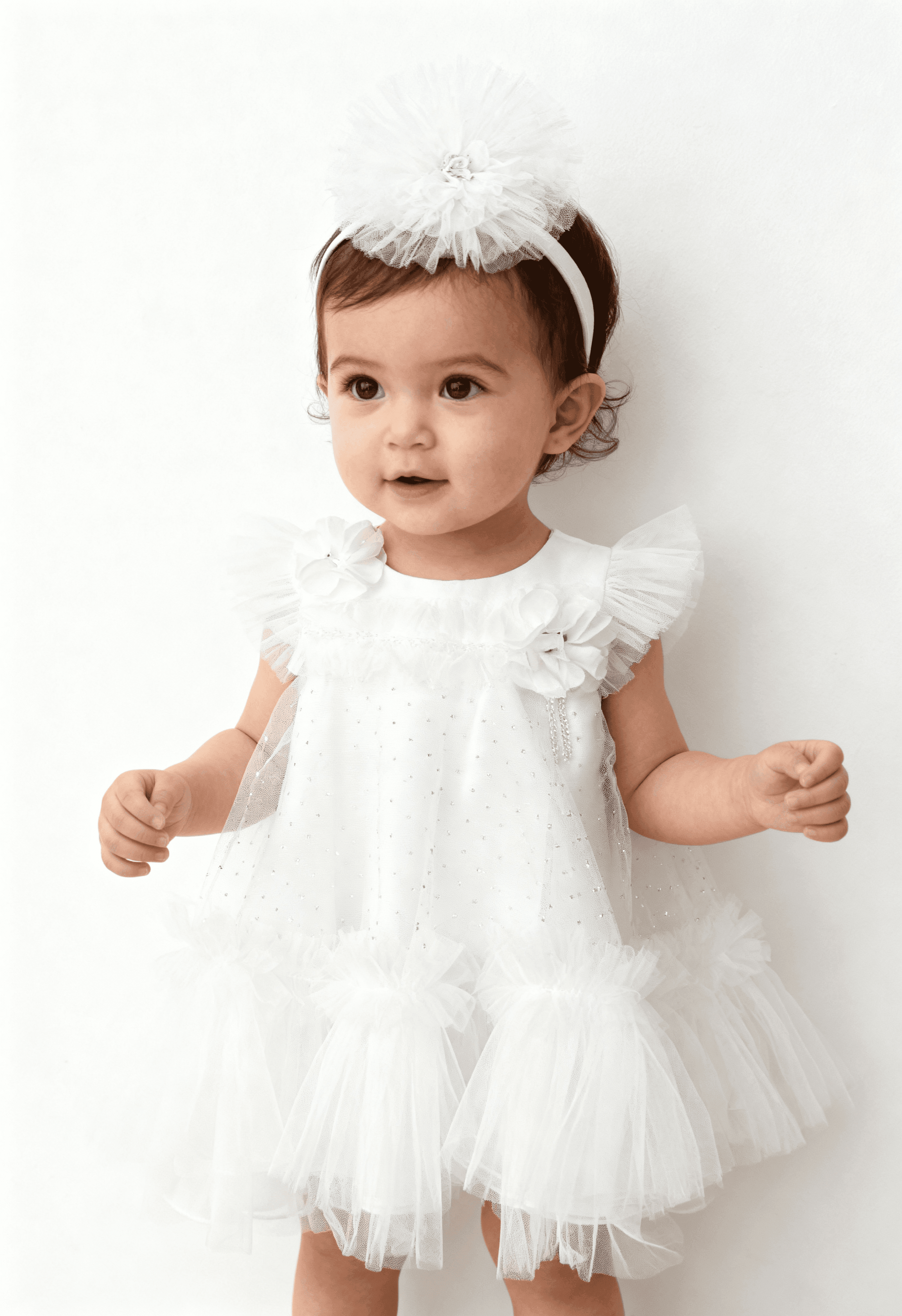  Kız Bebek Özel Gün Abiye Elbisesi Saç Bantlı –( 6-24 Ay)