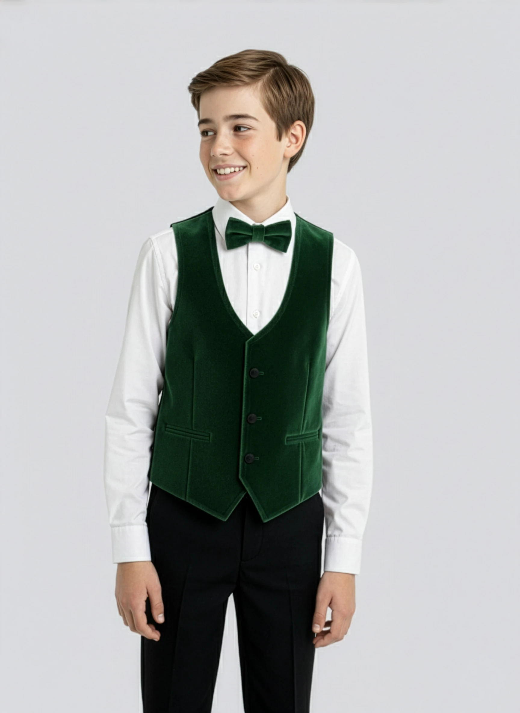 Erkek Çocuk Kadife Yelek - Şıklığınızı Tamamlayacak Parça - Yeşil