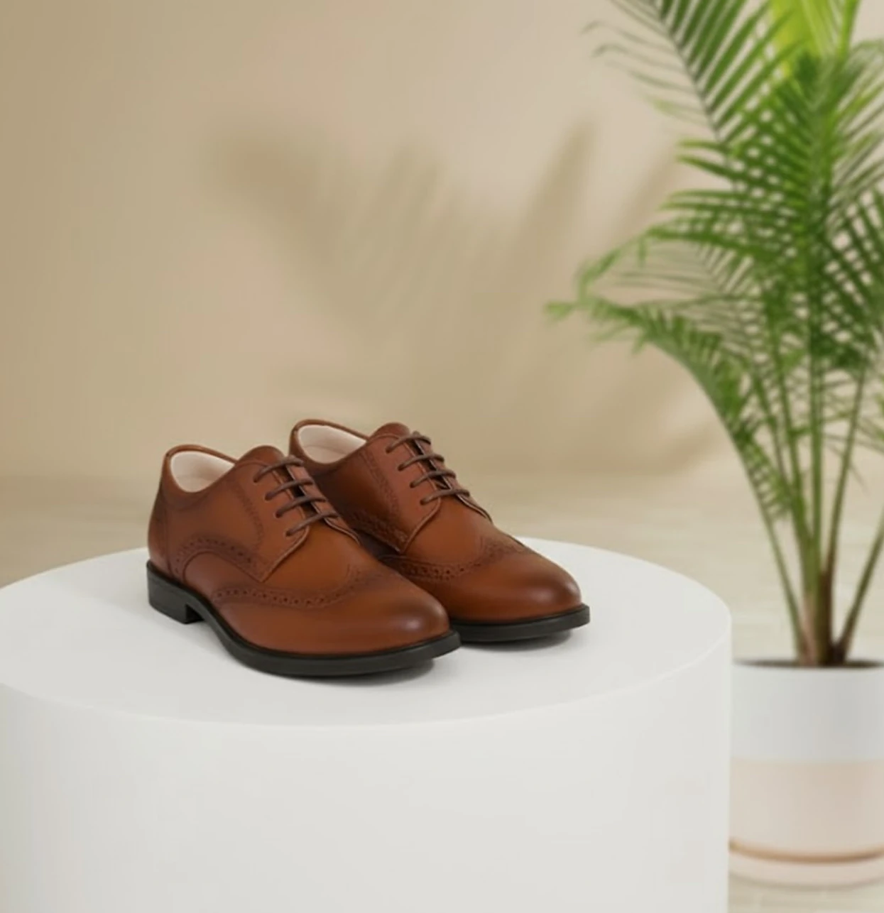 Erkek Çocuk Michigan Taba Klasik Brouge Ayakkabı