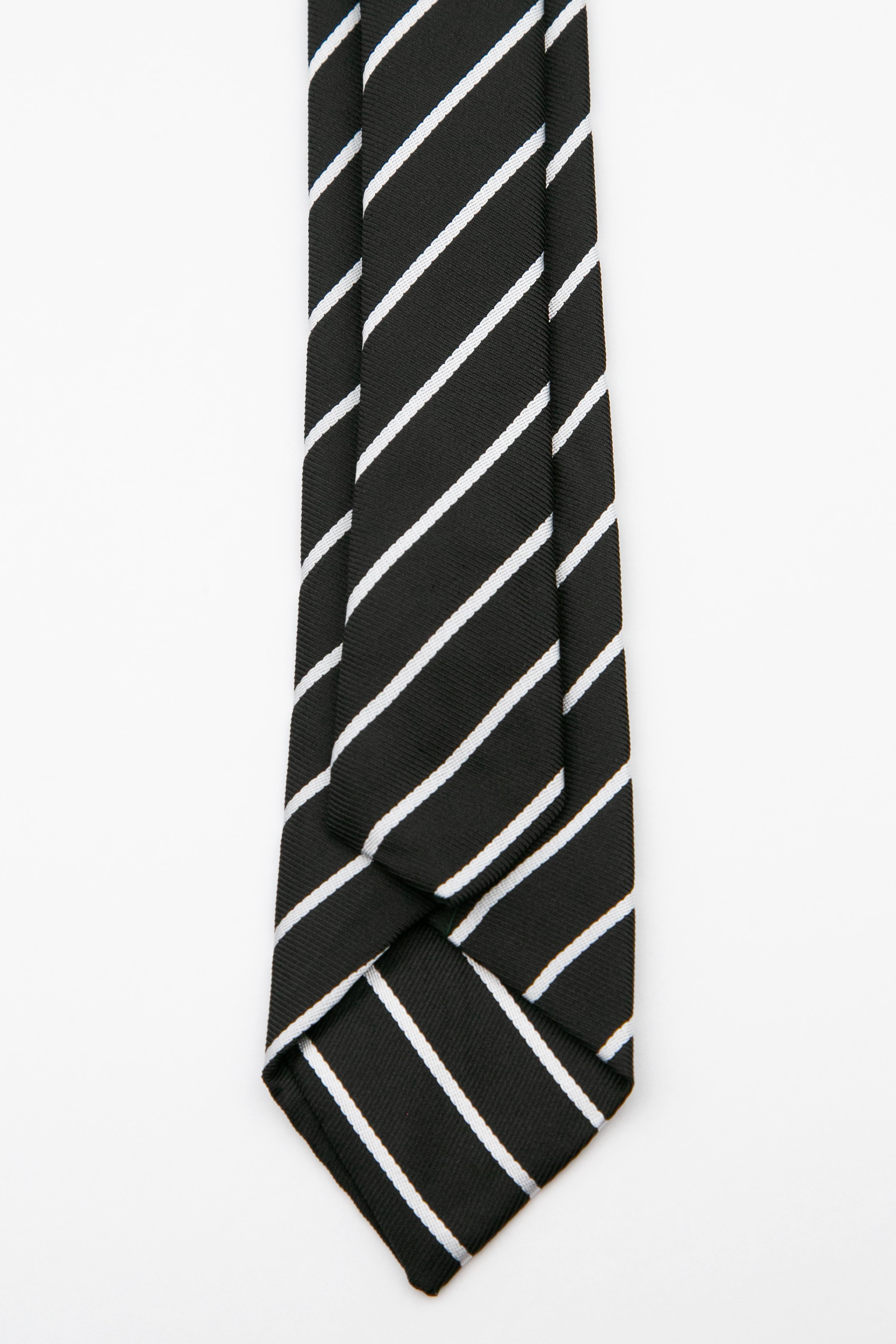 Erkek Çocuk İçin Modern Çizgili Kravat ve Mendil Seti  2-13 Yaş- 5cmx110cm - Siyah