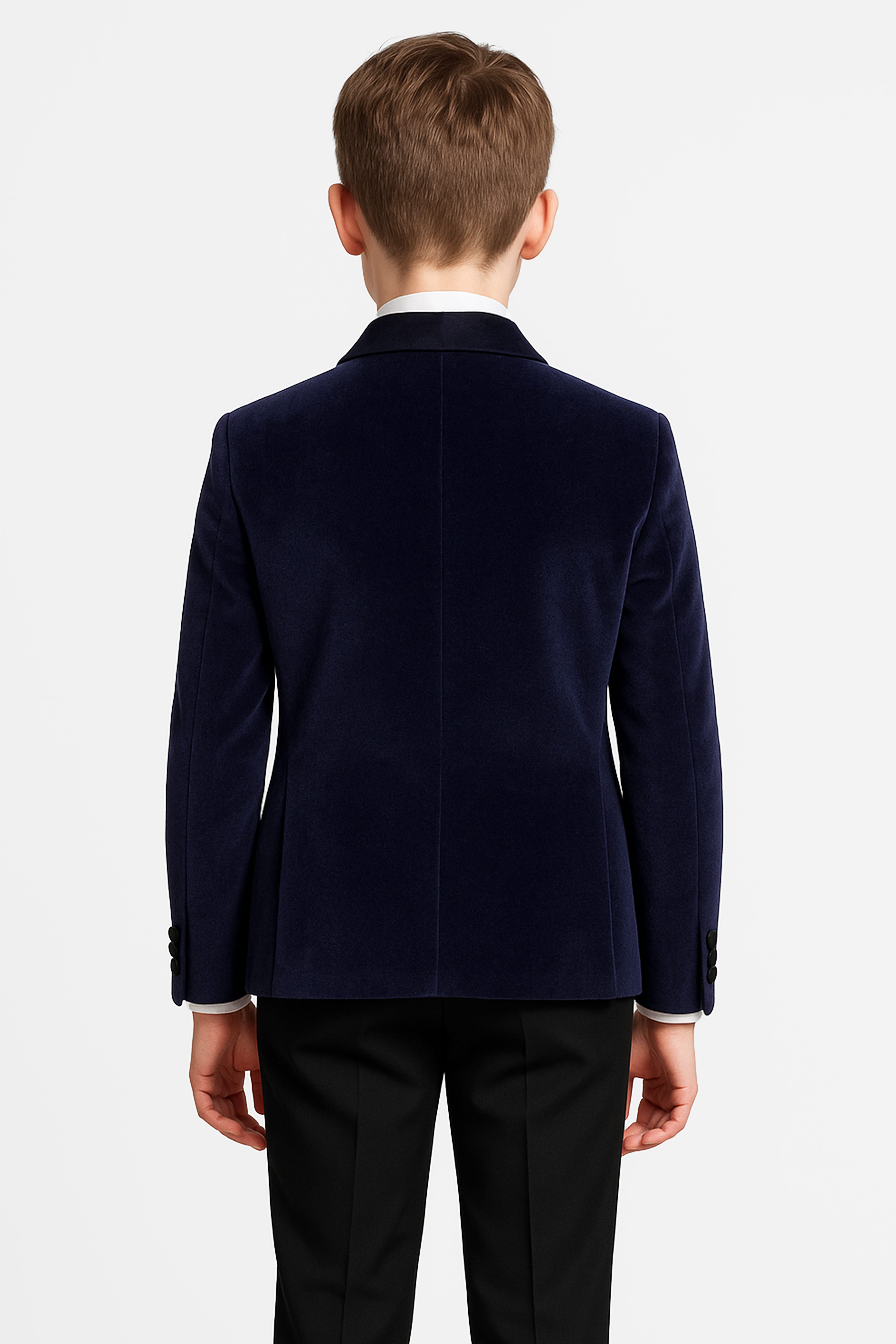Erkek Çocuk Kadife Damatlık Blazer Ceket  - Lacivert