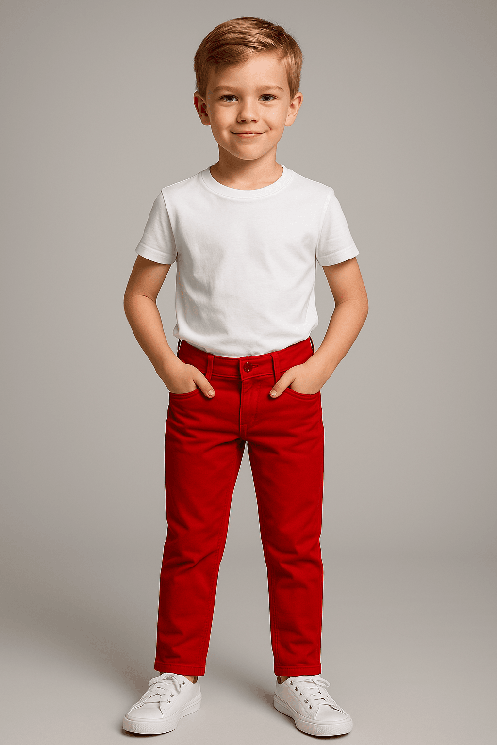  Erkek Çocuk Yuvarlak Yaka Beyaz T-Shirt - Şık, Konforlu ve Çok Yönlü Kullanım