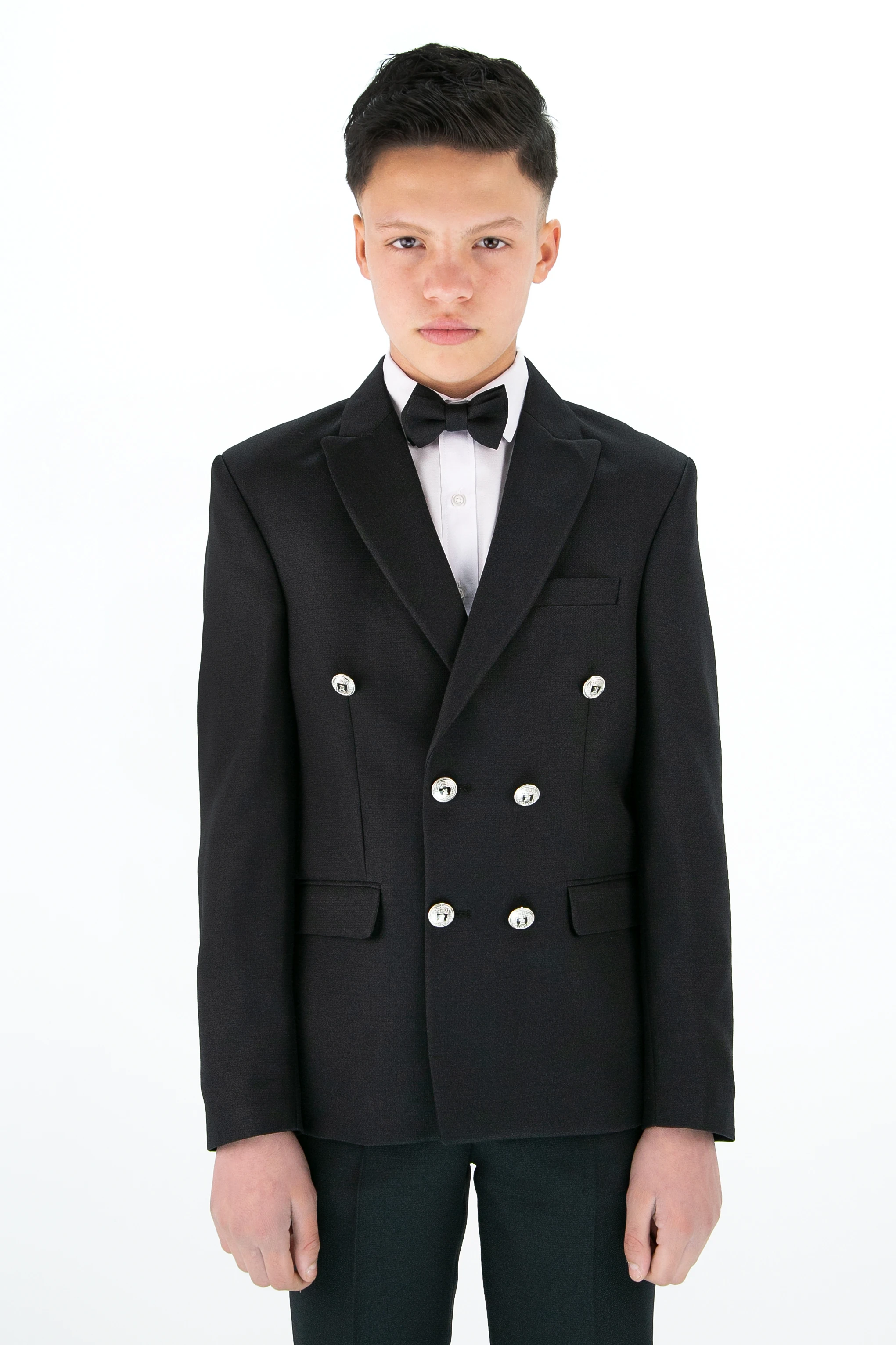 Erkek Çocuk Klasik Kruvaze 4 Parça Takım Elbise - Siyah