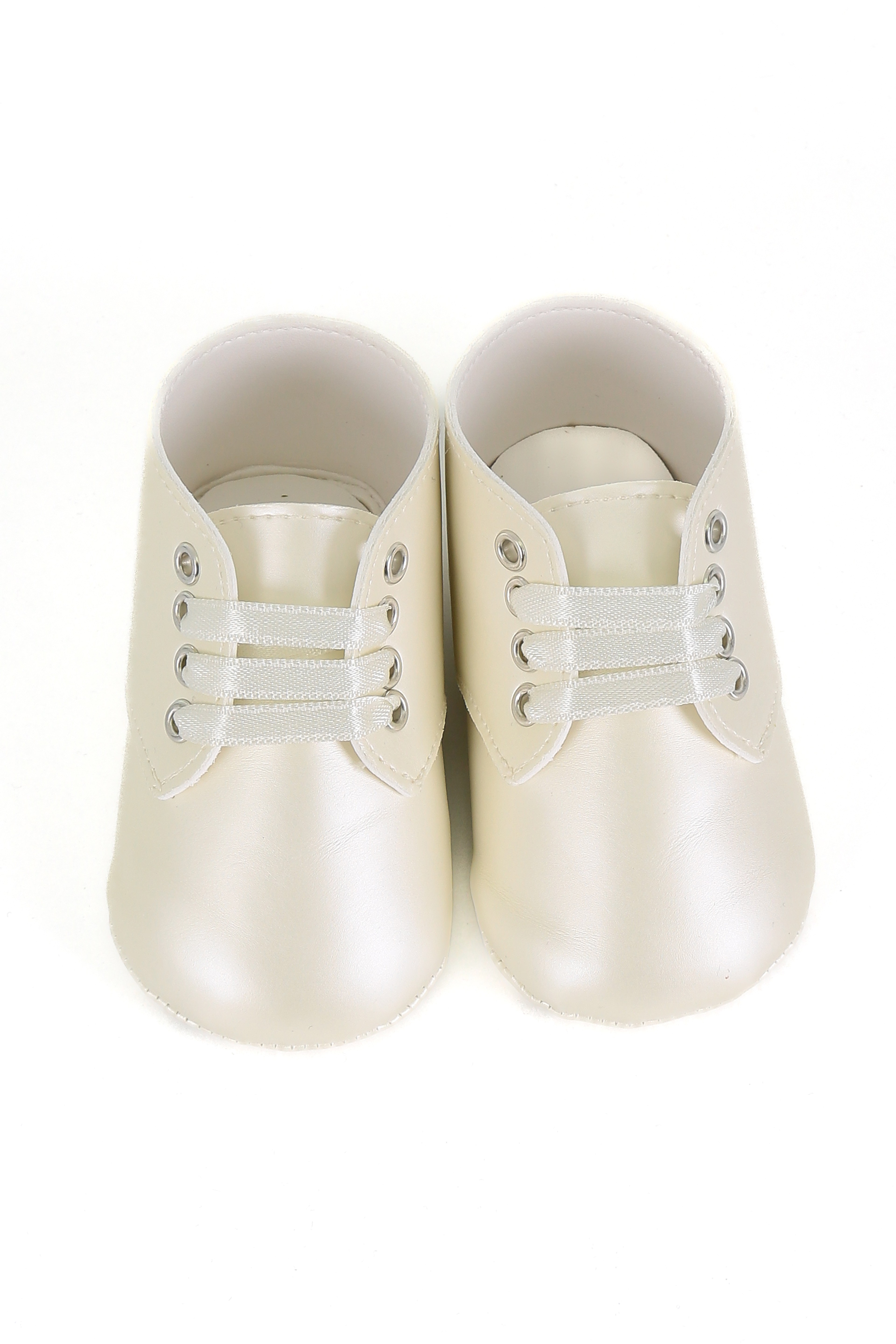 Erkek Bebek Bağcıklı Patik Ayakkabı - Krem