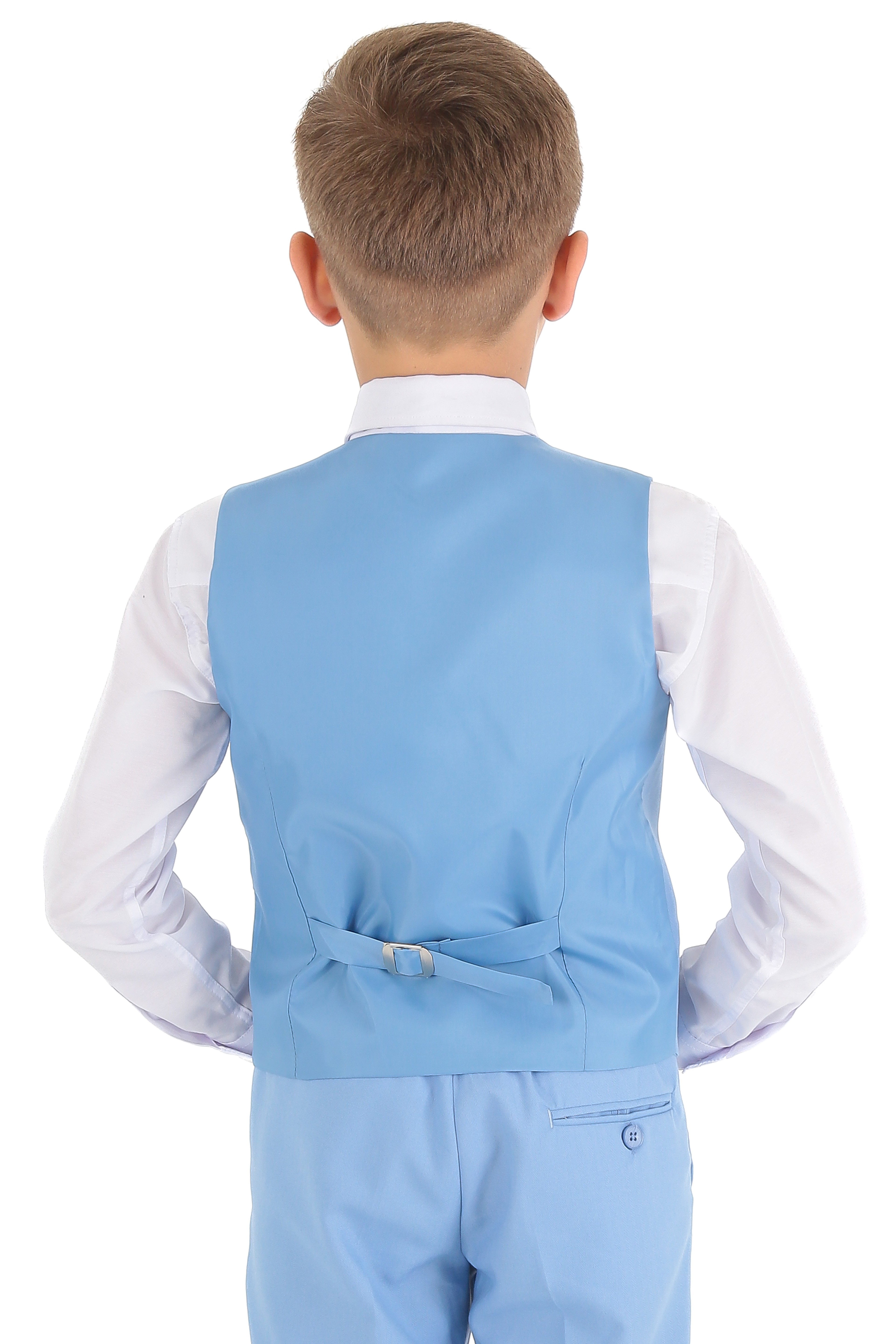 1-15 Yaş Erkek Çocuk King Özel Tasarım Takım Elbise 6 Parça - Buz Mavi