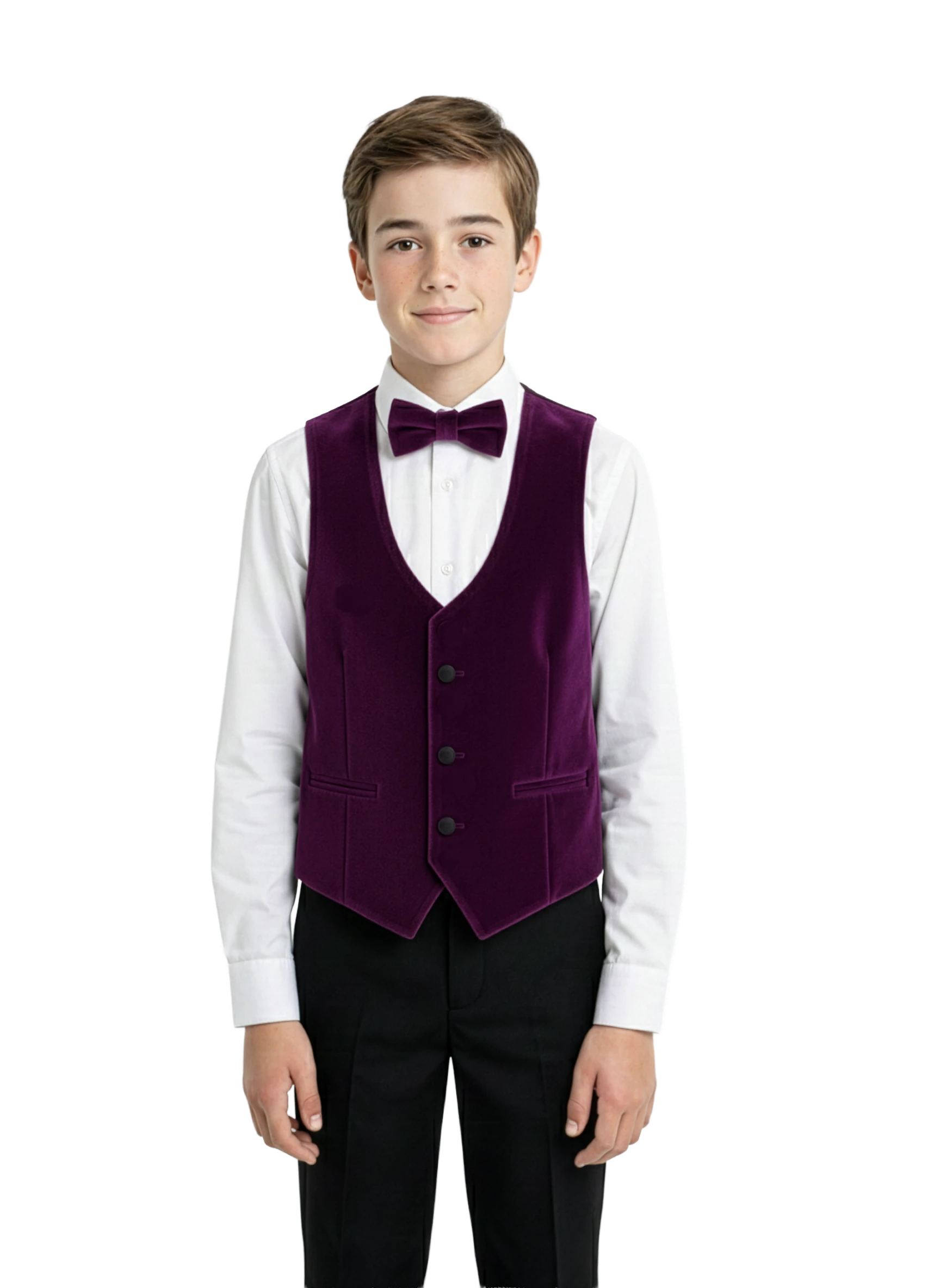 Erkek Çocuk Kadife Yelek - Şıklığınızı Tamamlayacak Parça - Mor