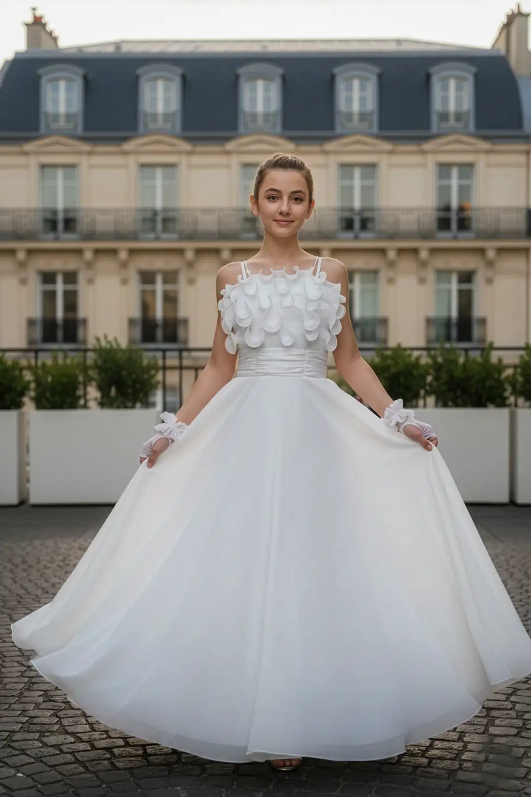 Kız Çocuk Isadora Uzun Organze Abiye Elbise (10-15 Yaş)