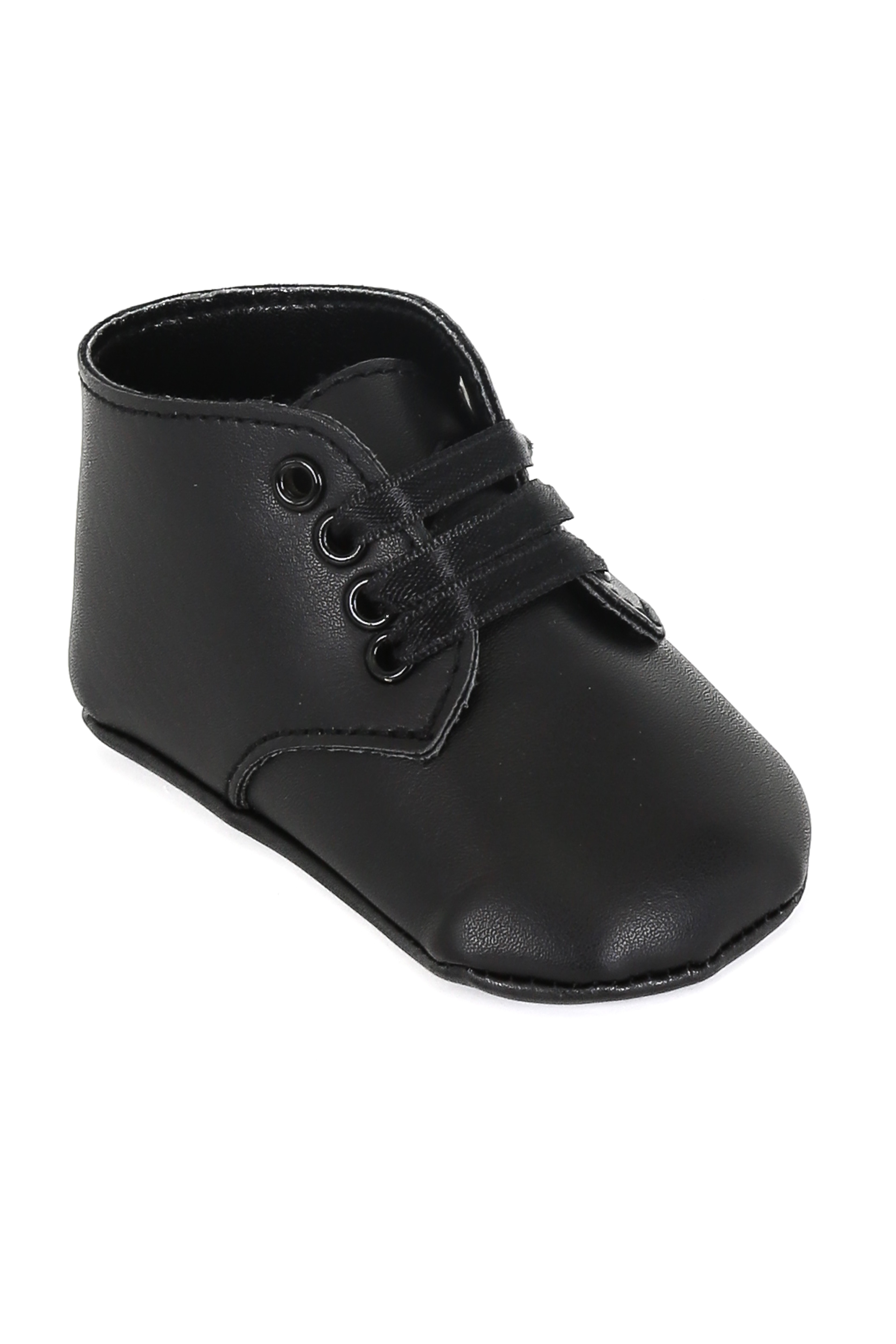 Erkek Bebek Bağcıklı Patik Ayakkabı - Siyah