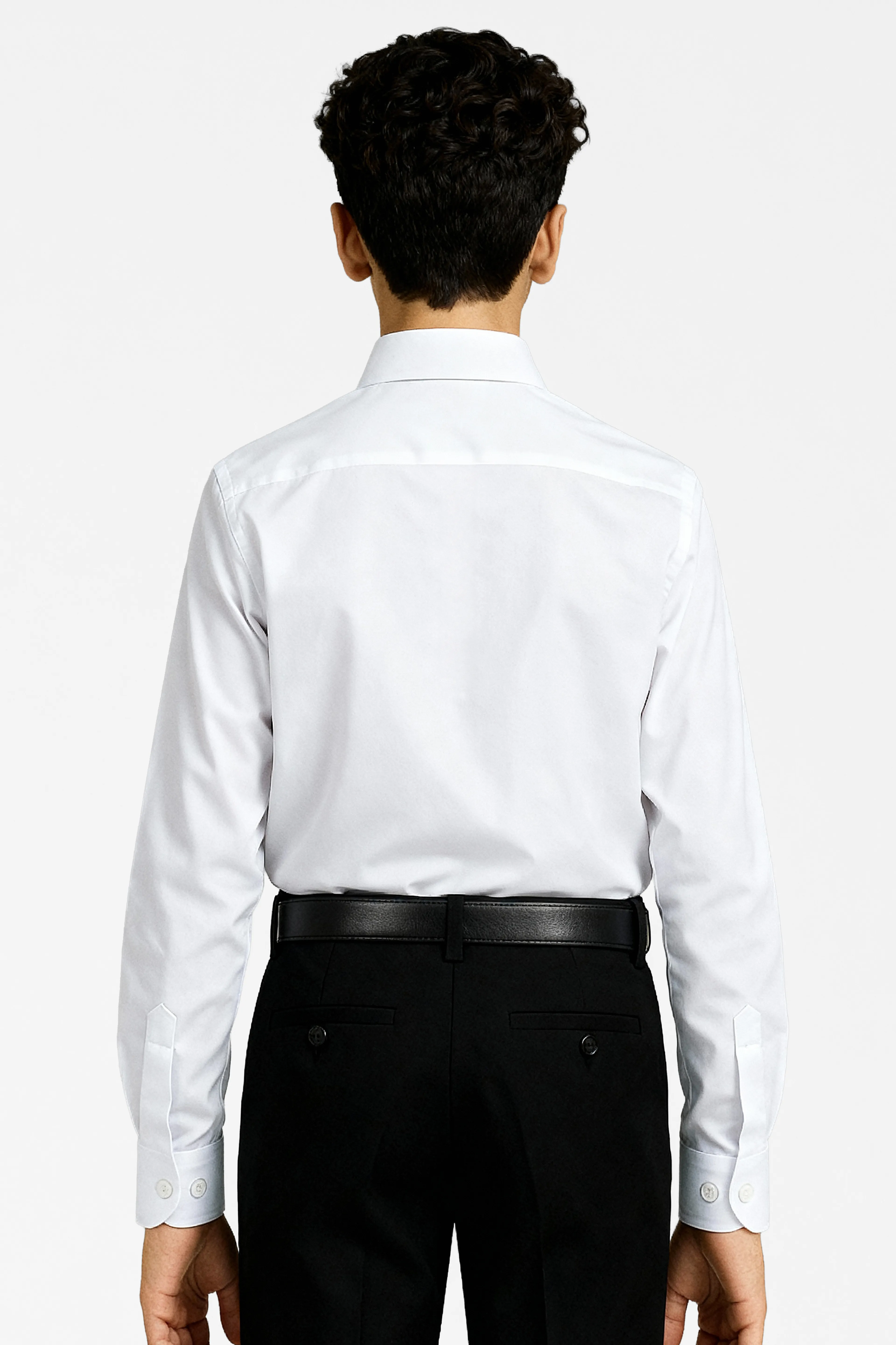 Erkek Çocuk Düz Yaka Klasik Beyaz Gömlek 