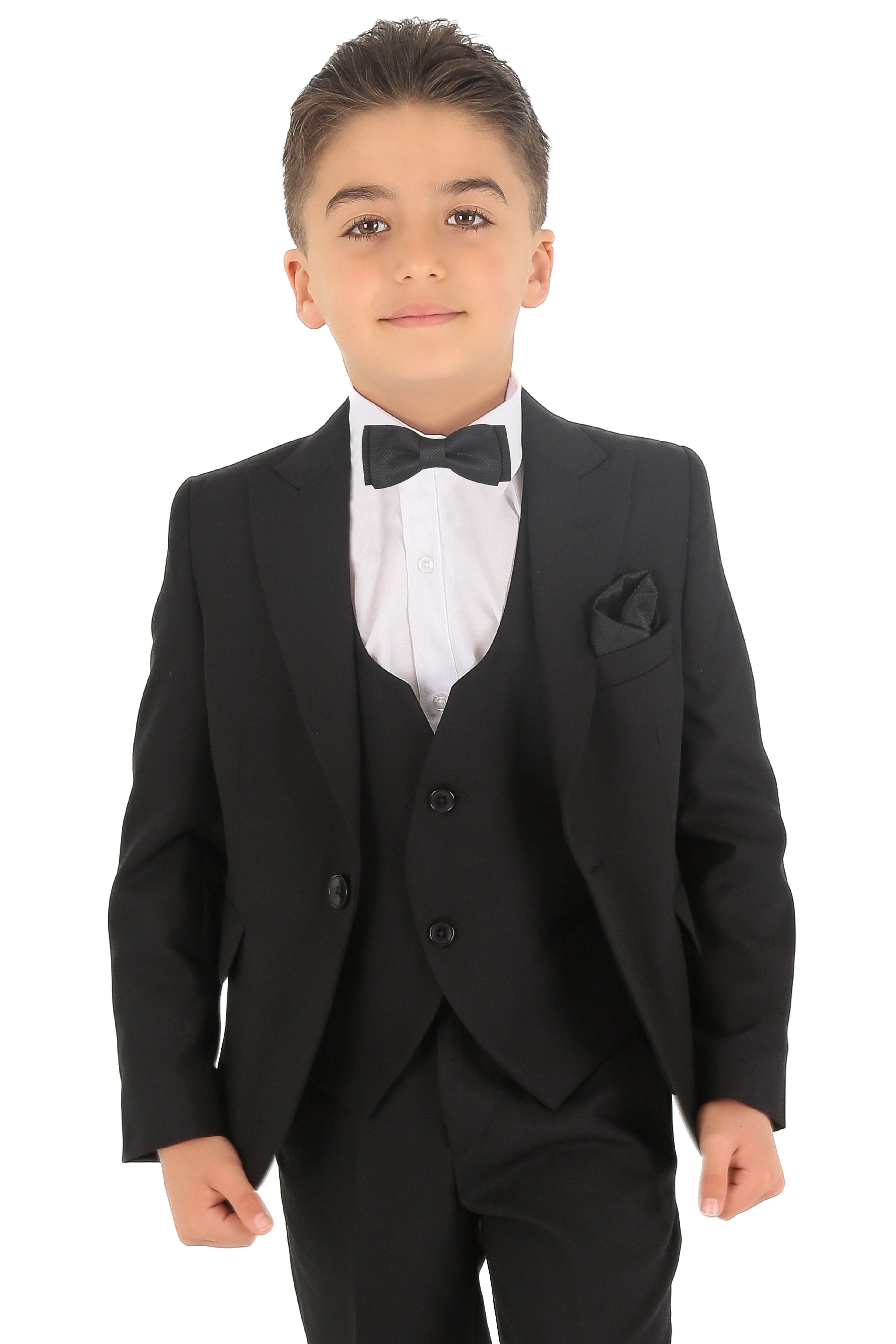 1-15 Yaş Erkek Çocuk King Özel Tasarım Takım Elbise 6 Parça - Siyah