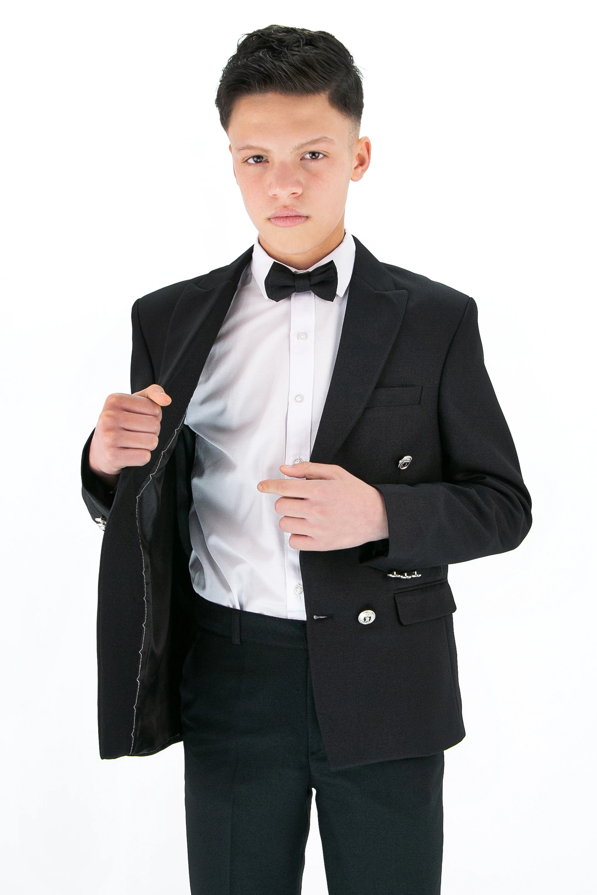 Erkek Çocuk Klasik Kruvaze 4 Parça Takım Elbise - Siyah