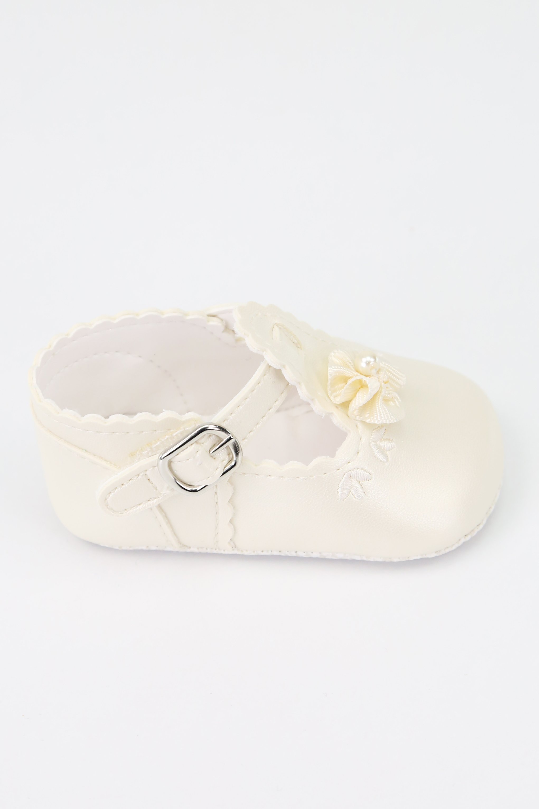 Kız Bebek Yumuşak Taban Ayakkabı, 16-17-18 Numara - Ekru
