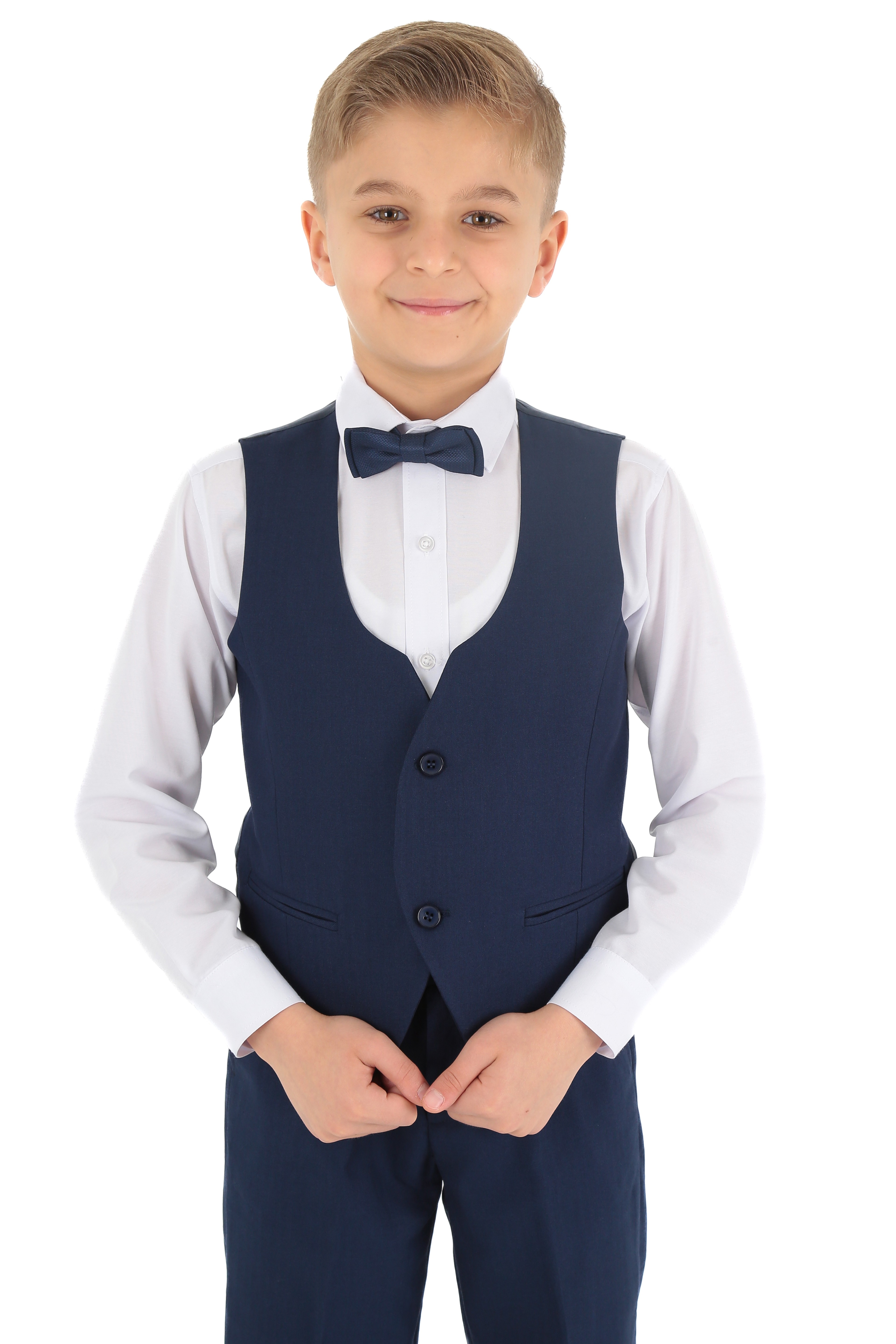 1-15 Yaş Erkek Çocuk King Özel Tasarım Takım Elbise 6 Parça - Indıgo