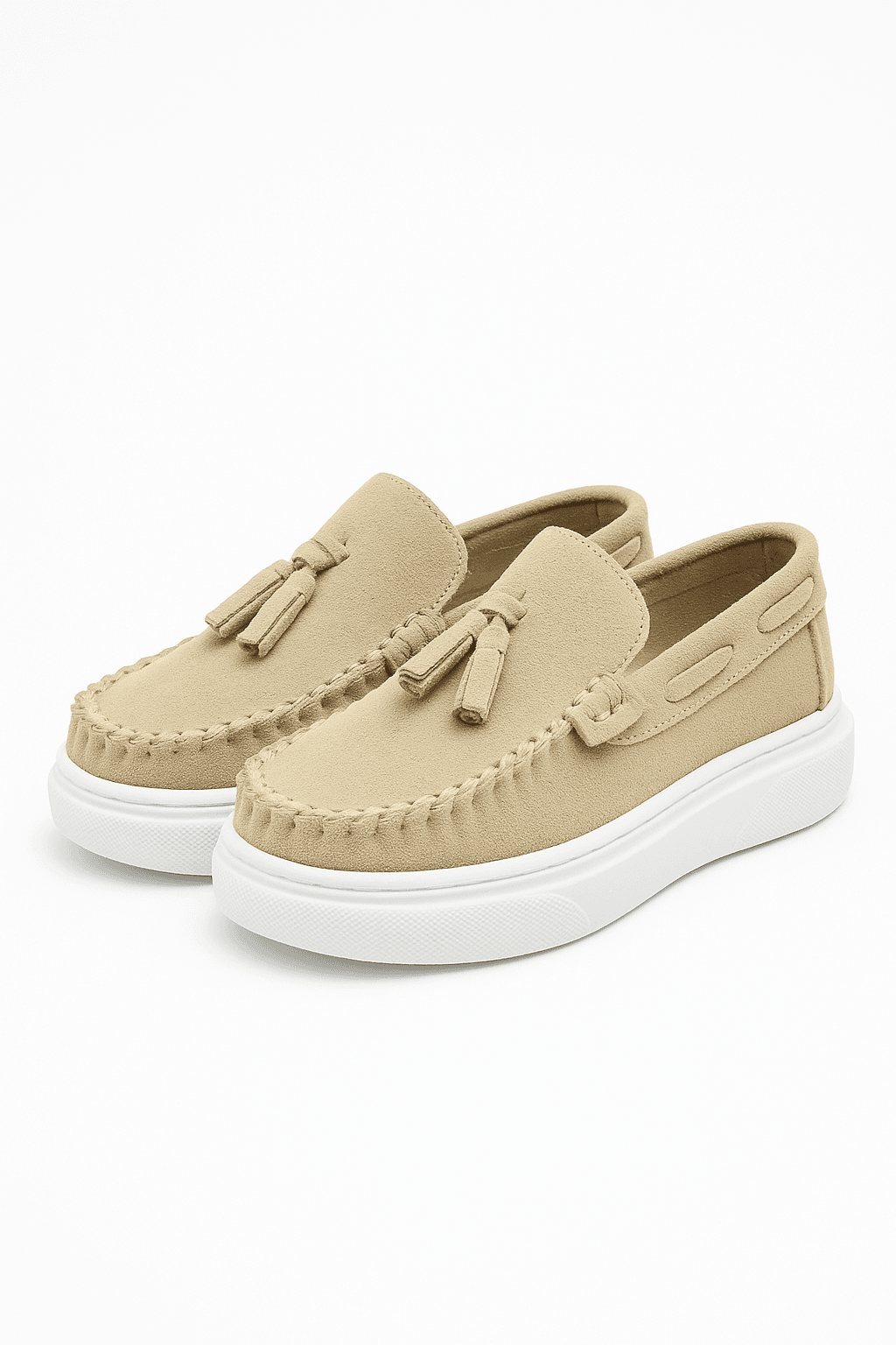 Erkek Çocuk Urban Platform Taban Loafer Klasik Ayakkabı - Bej