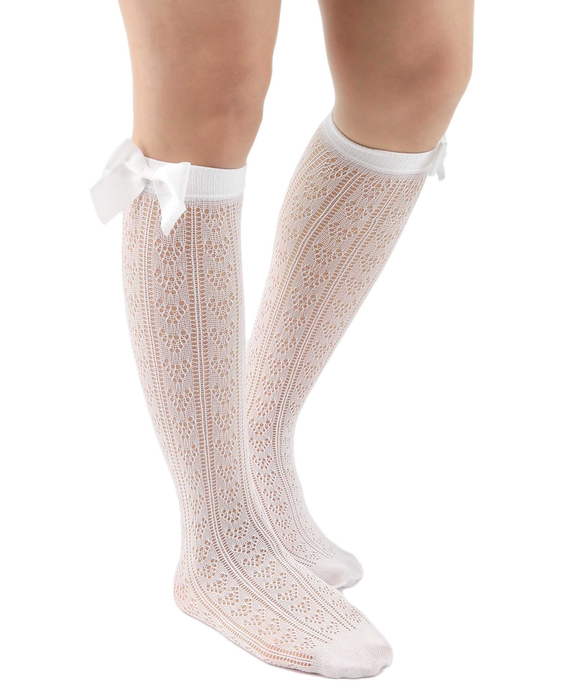 Kız Çocuk Dizalti Çorap 120 DEN - Beyaz
