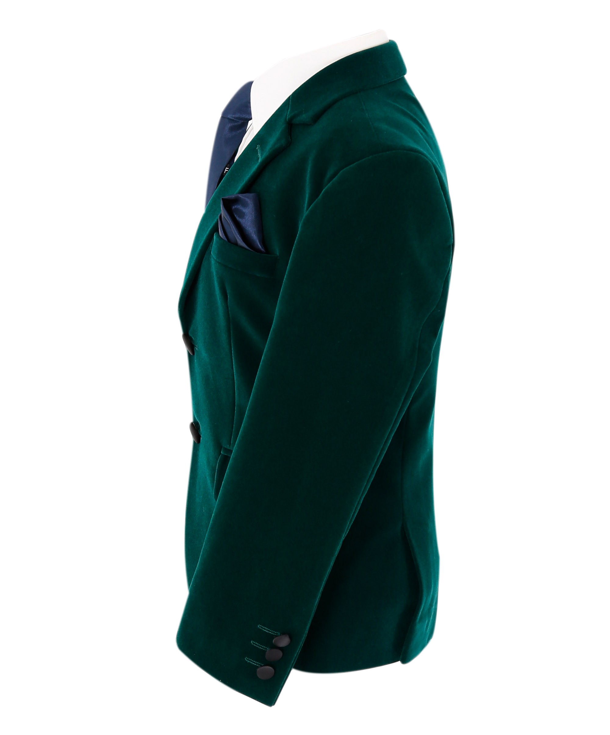 Erkek Çocuk Kadife Tek Blazer Ceket - Yeşil