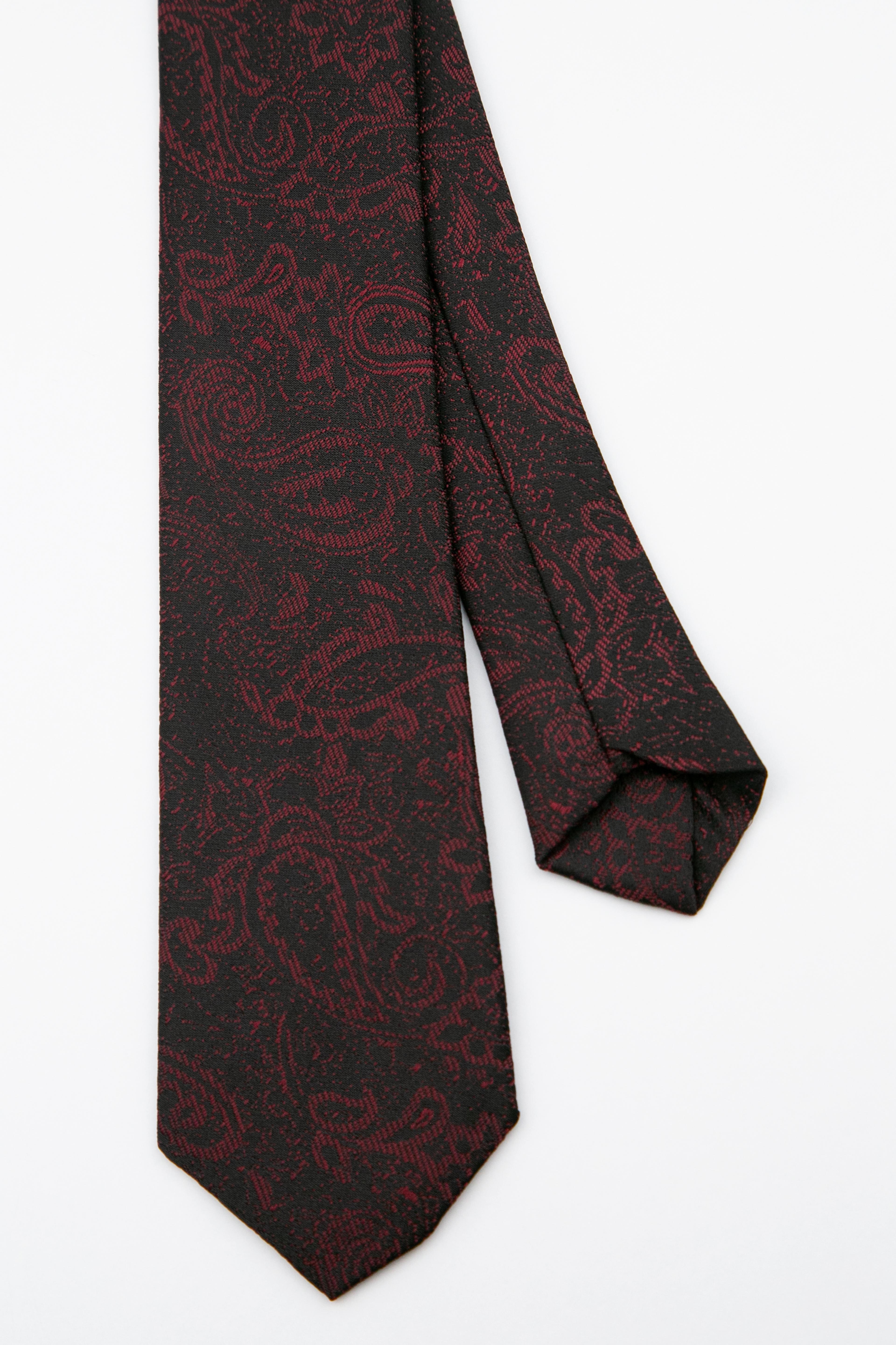 Erkek Çocuk Kravat ve Mendil Seti – Desenli, Klasik ve Modern Tarz – 2-13 Yaş – 110x5cm - Bordo