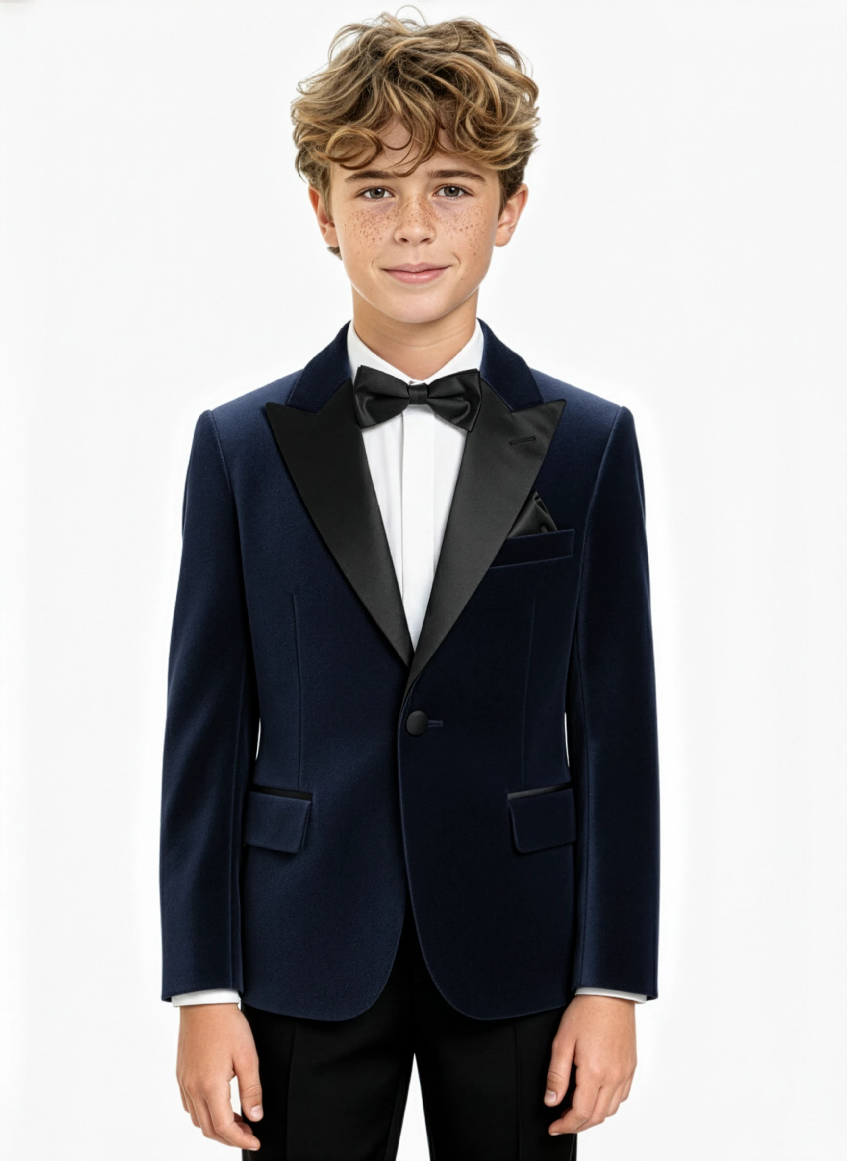 Erkek Çocuk Kadife Damatlık Blazer Ceket  - Lacivert