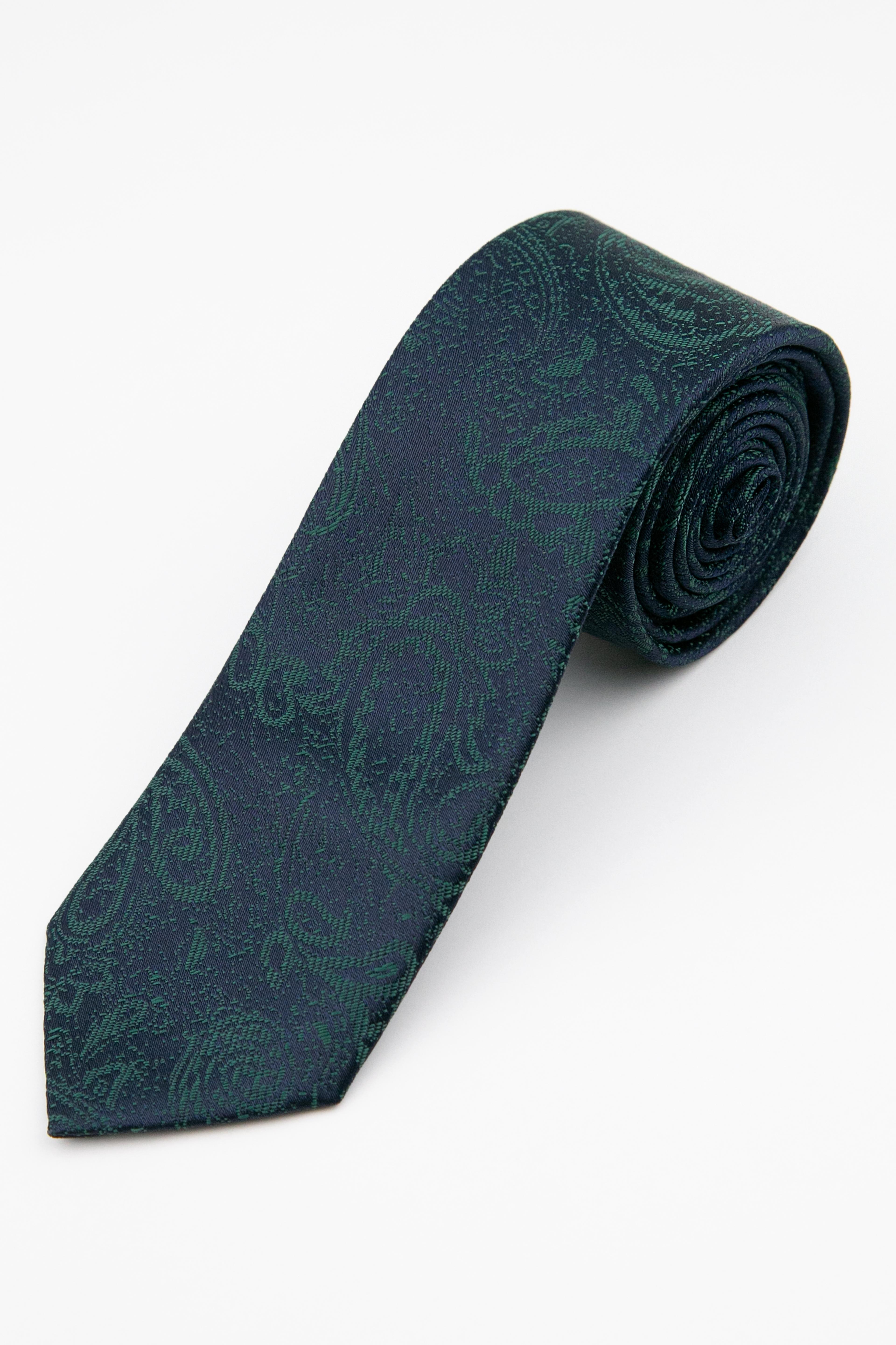 Erkek Çocuk Kravat ve Mendil Seti – Desenli, Klasik ve Modern Tarz – 2-13 Yaş – 110x5cm - Yeşil