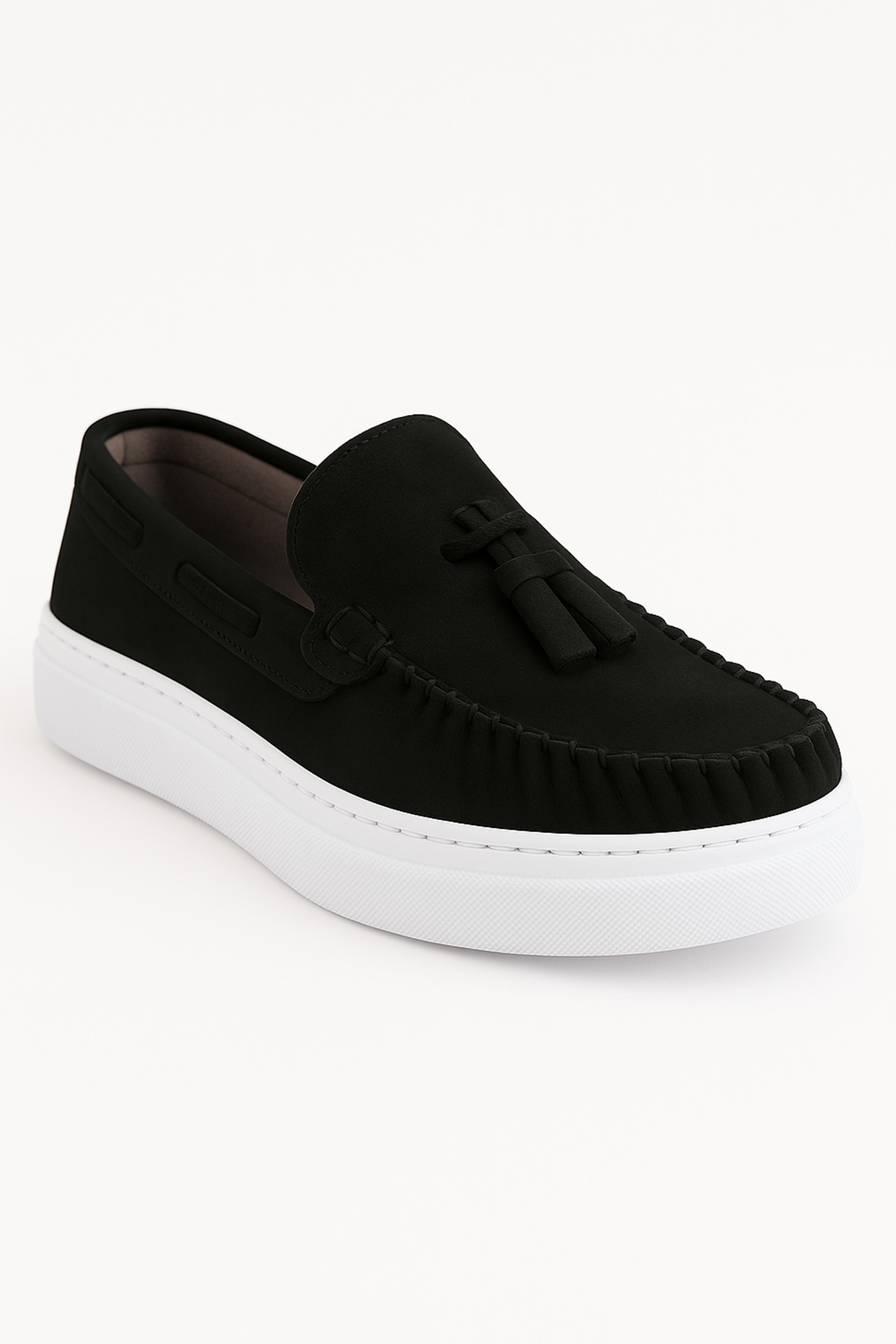 Erkek Çocuk Urban Platform Taban Loafer Klasik Ayakkabı - Siyah