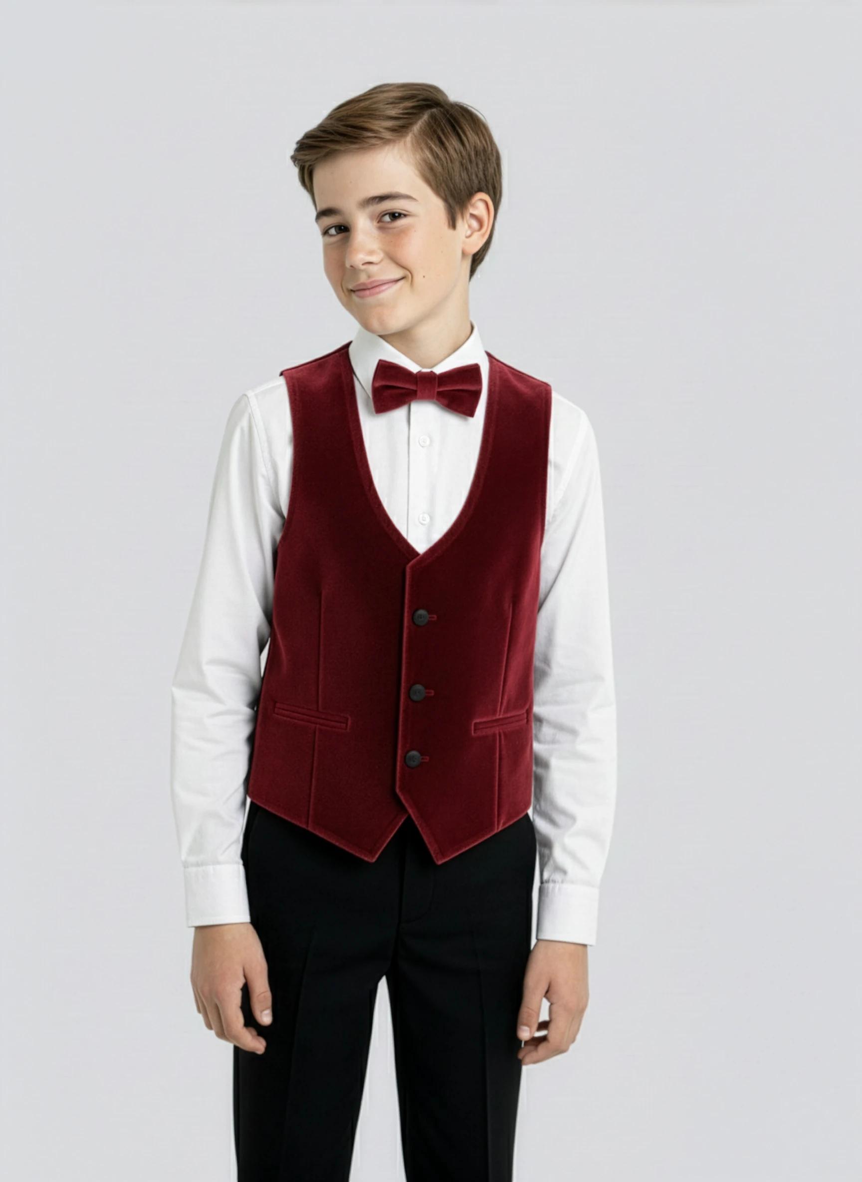 Erkek Çocuk Kadife Yelek - Şıklığınızı Tamamlayacak Parça - Bordo