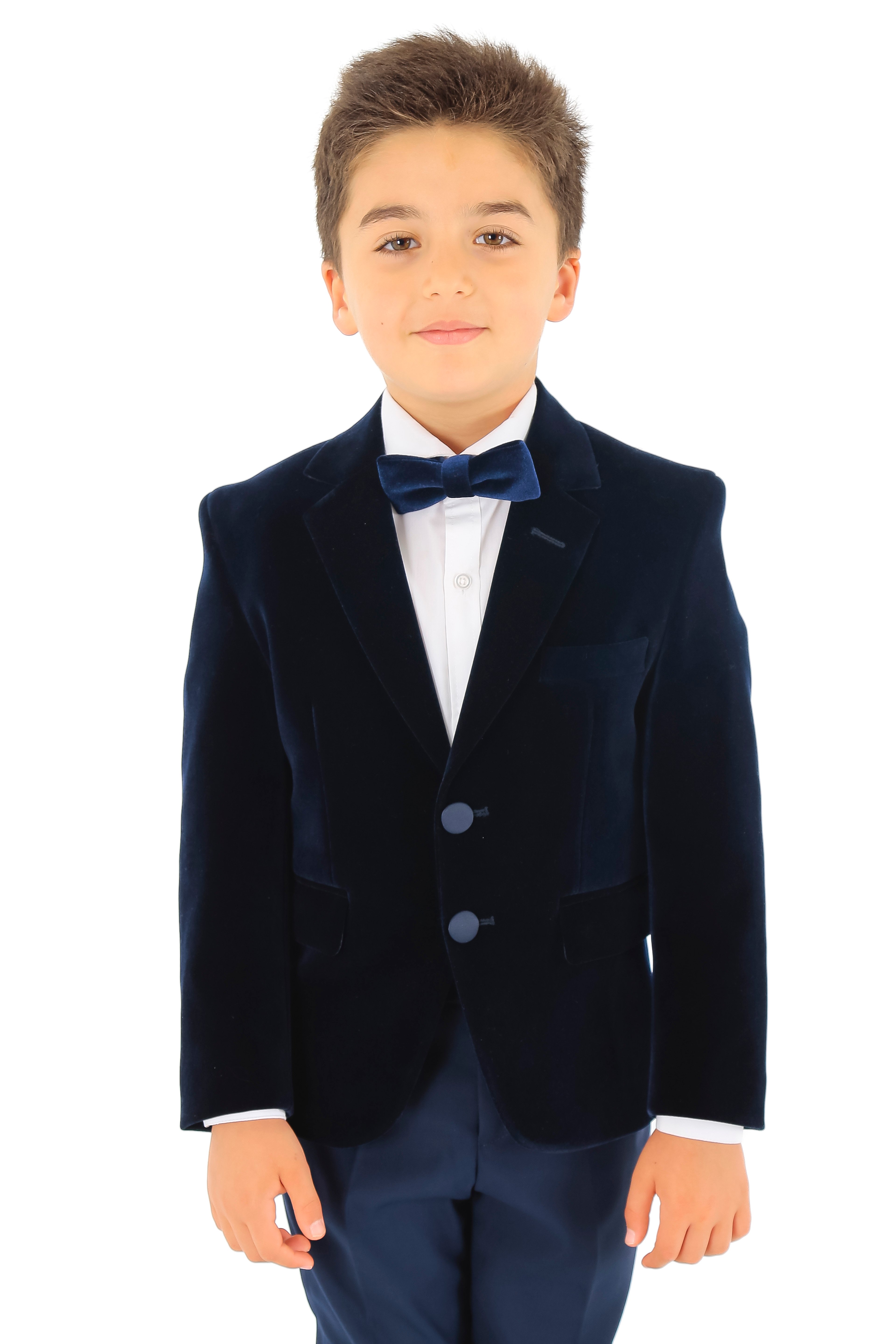 Erkek Çocuk Kadife Tek Blazer Ceket - Lacivert